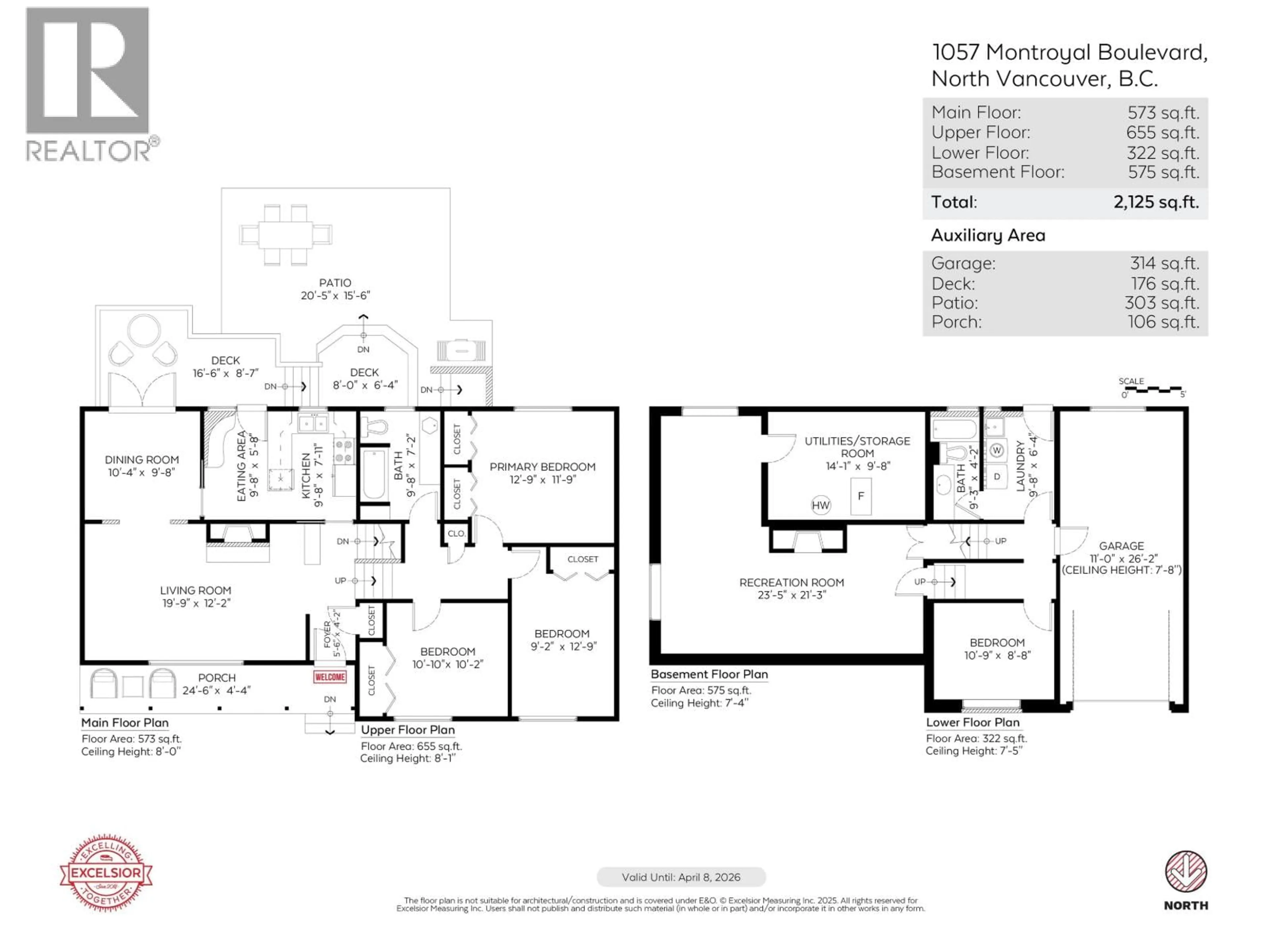 Floor plan for 1057 MONTROYAL BOULEVARD, North Vancouver British Columbia V7R2H5