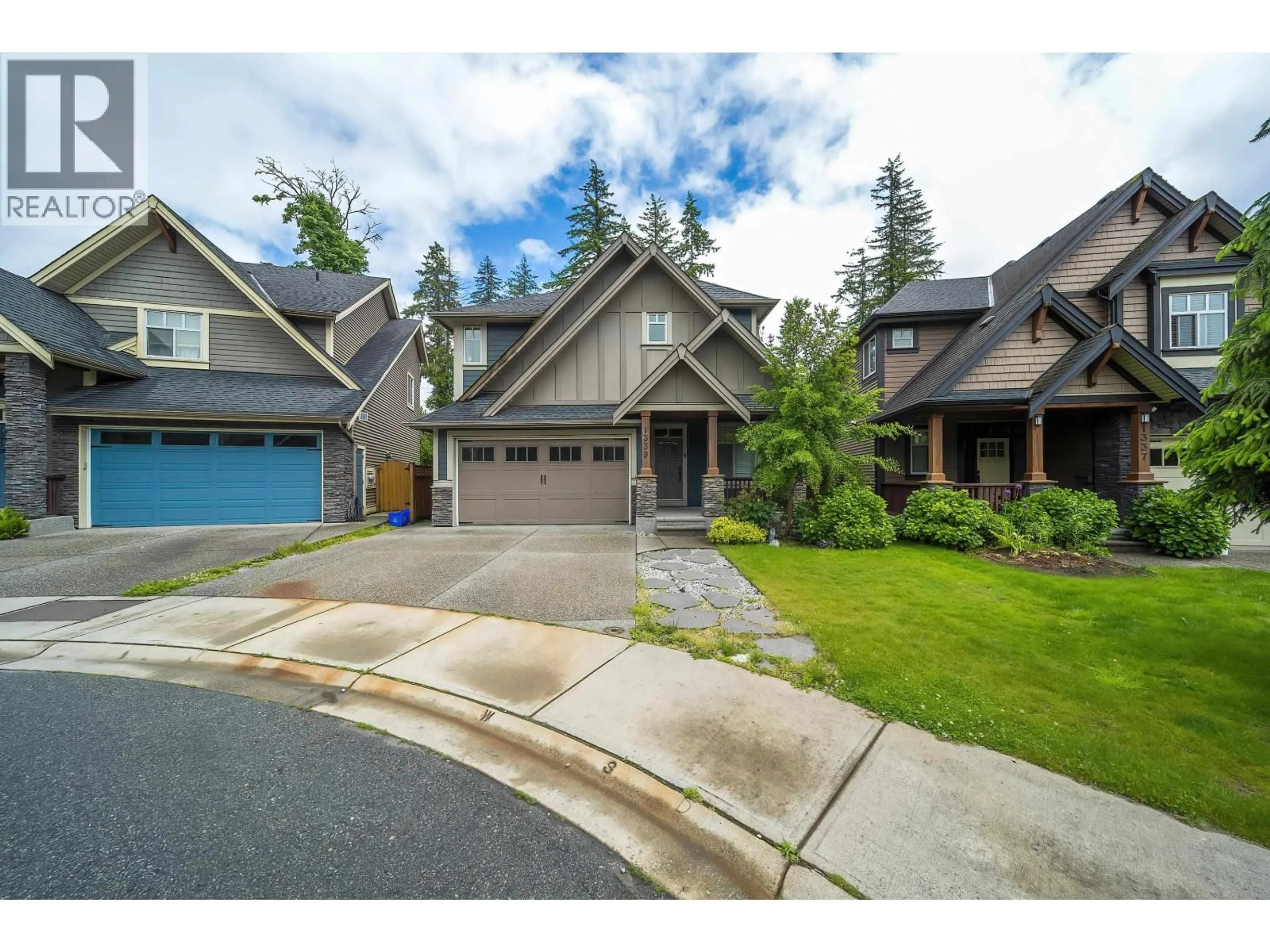 A pic from outside/outdoor area/front of a property/back of a property/a pic from drone, street for 1339 GREENBANK COURT, Coquitlam British Columbia V3E0K6