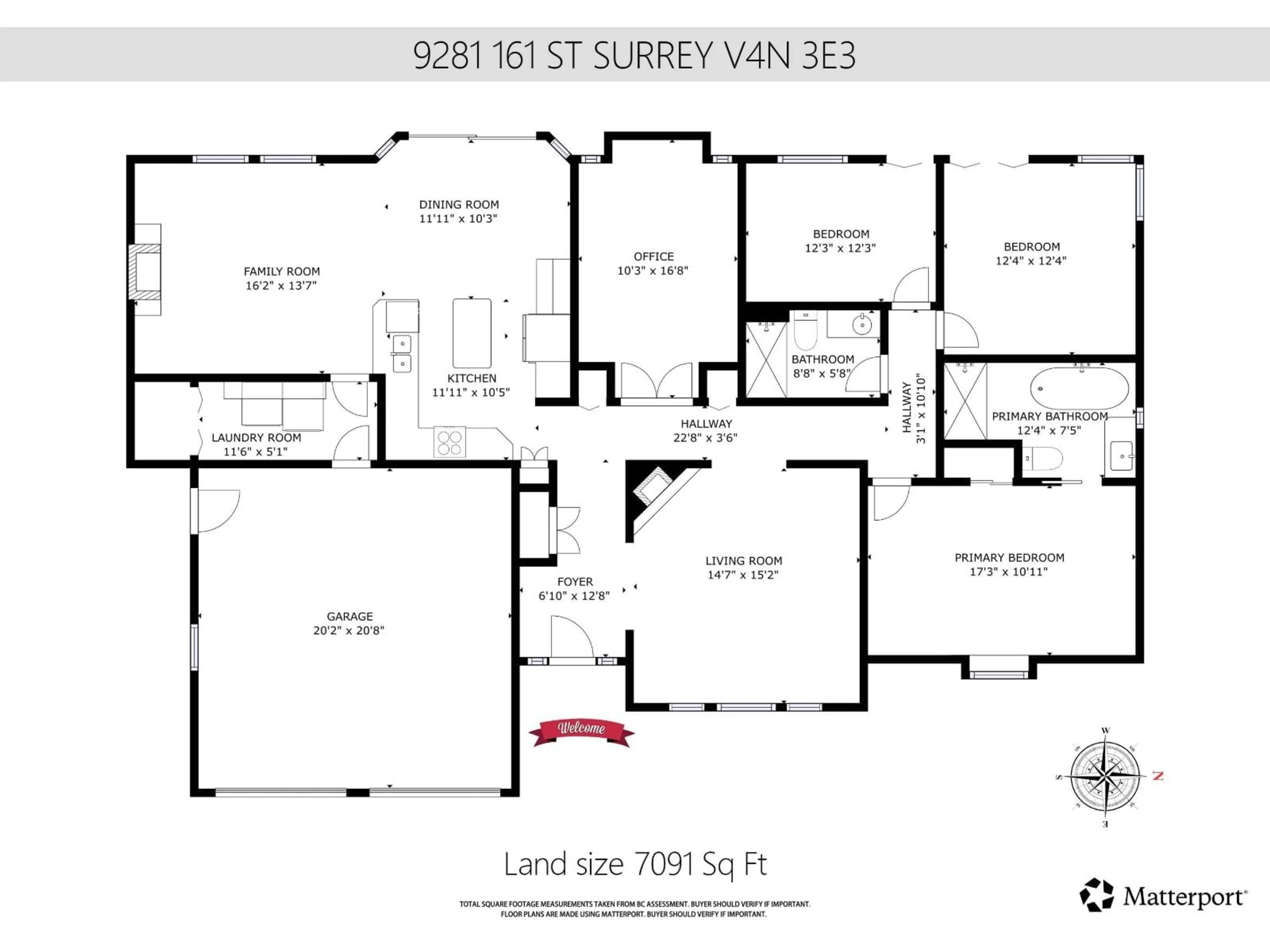 Floor plan for 9281 161, Surrey British Columbia V4N3E3