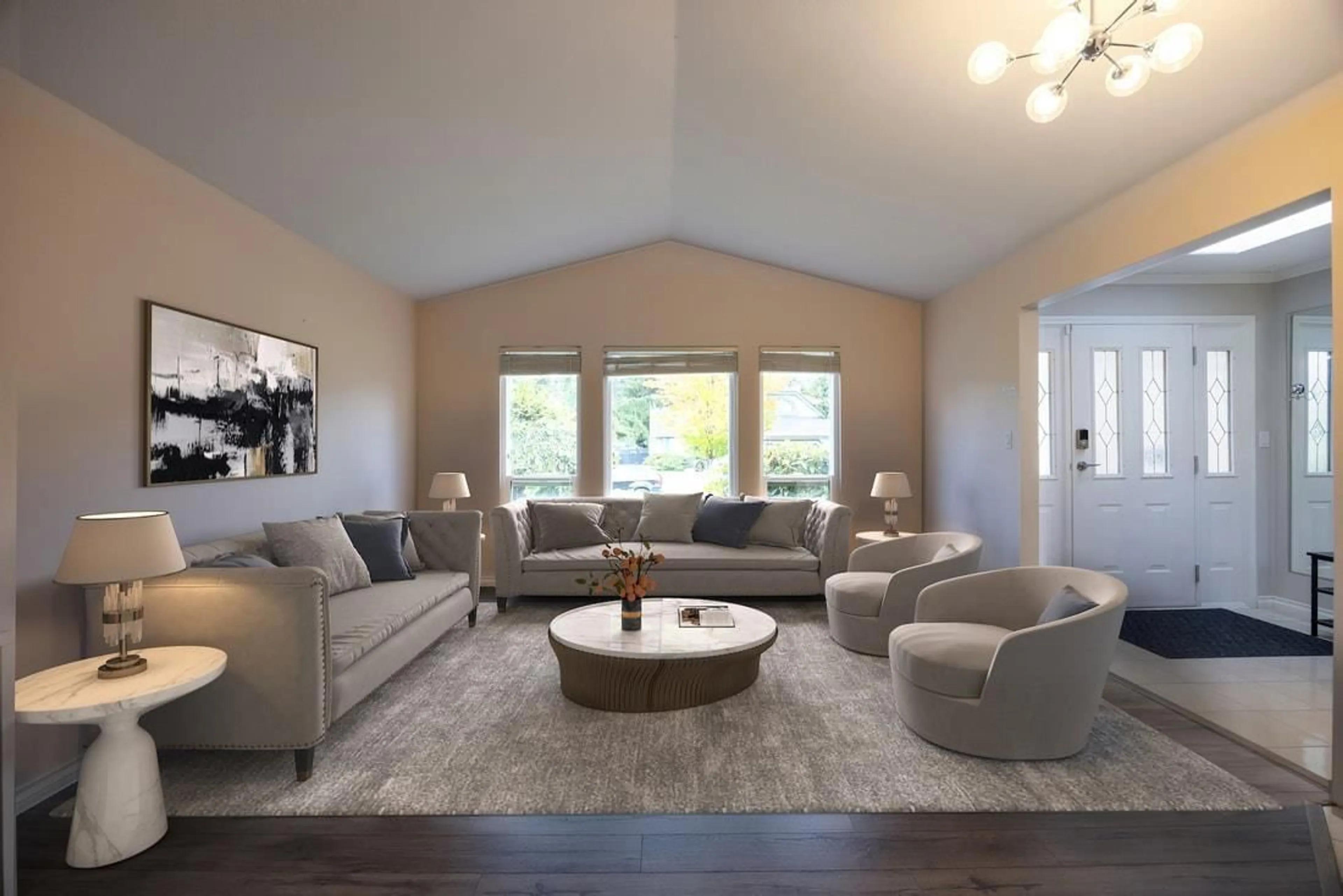 Living room with furniture, unknown for 9281 161, Surrey British Columbia V4N3E3