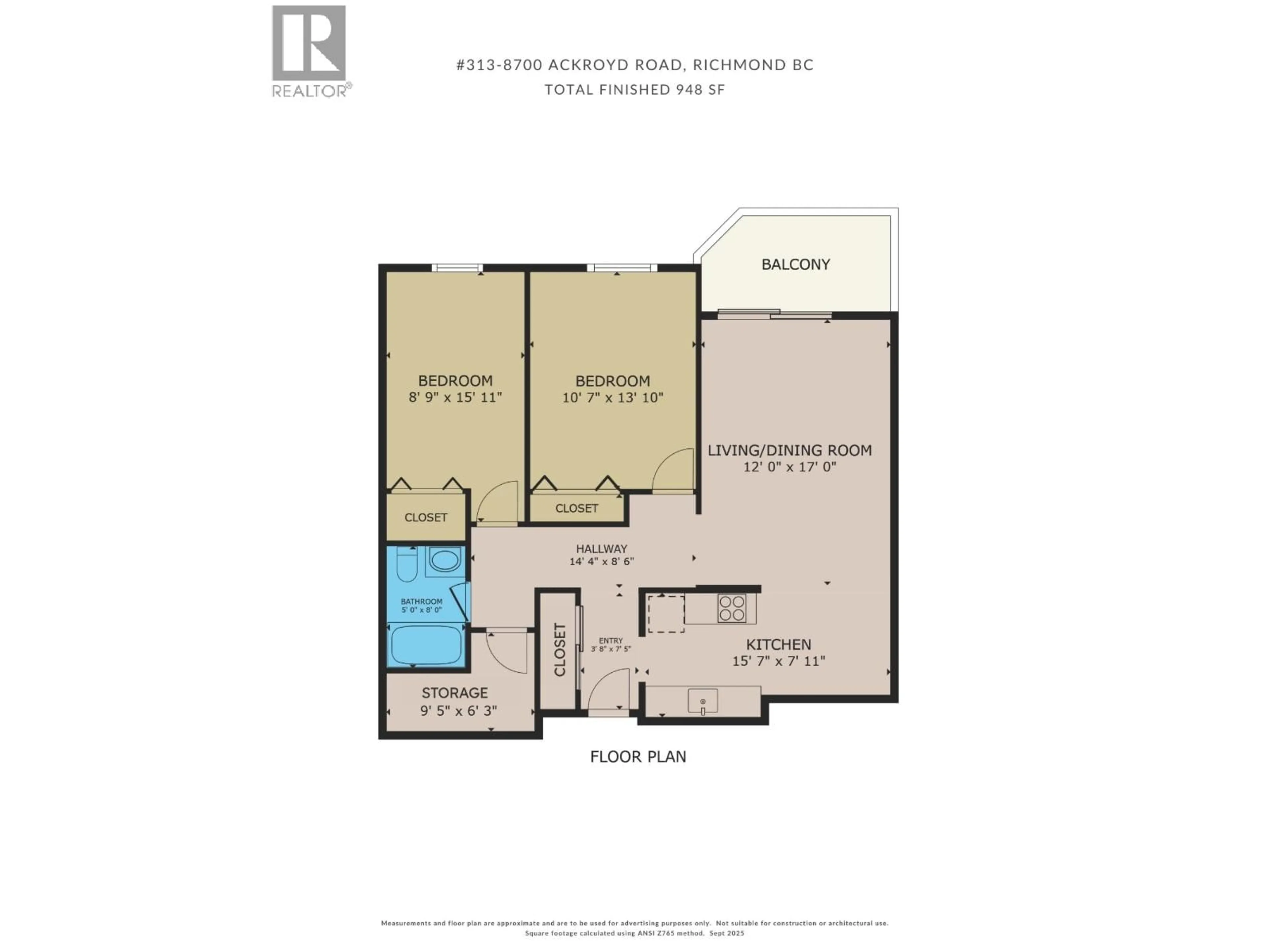 Floor plan for 313 - 8700 ACKROYD ROAD, Richmond British Columbia V6X3G2