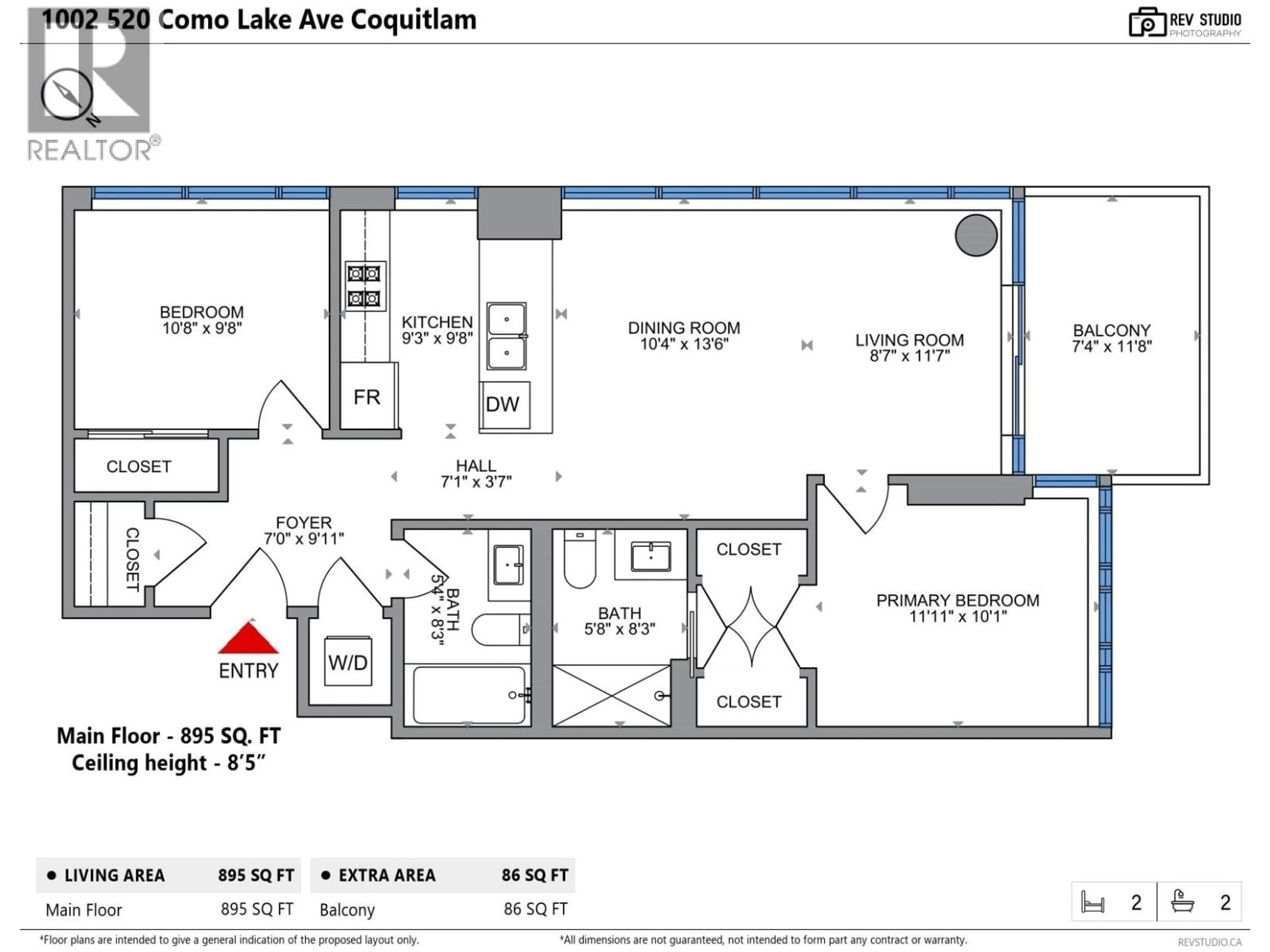 Floor plan for 1002 - 520 COMO LAKE AVENUE, Coquitlam British Columbia V3J0E8