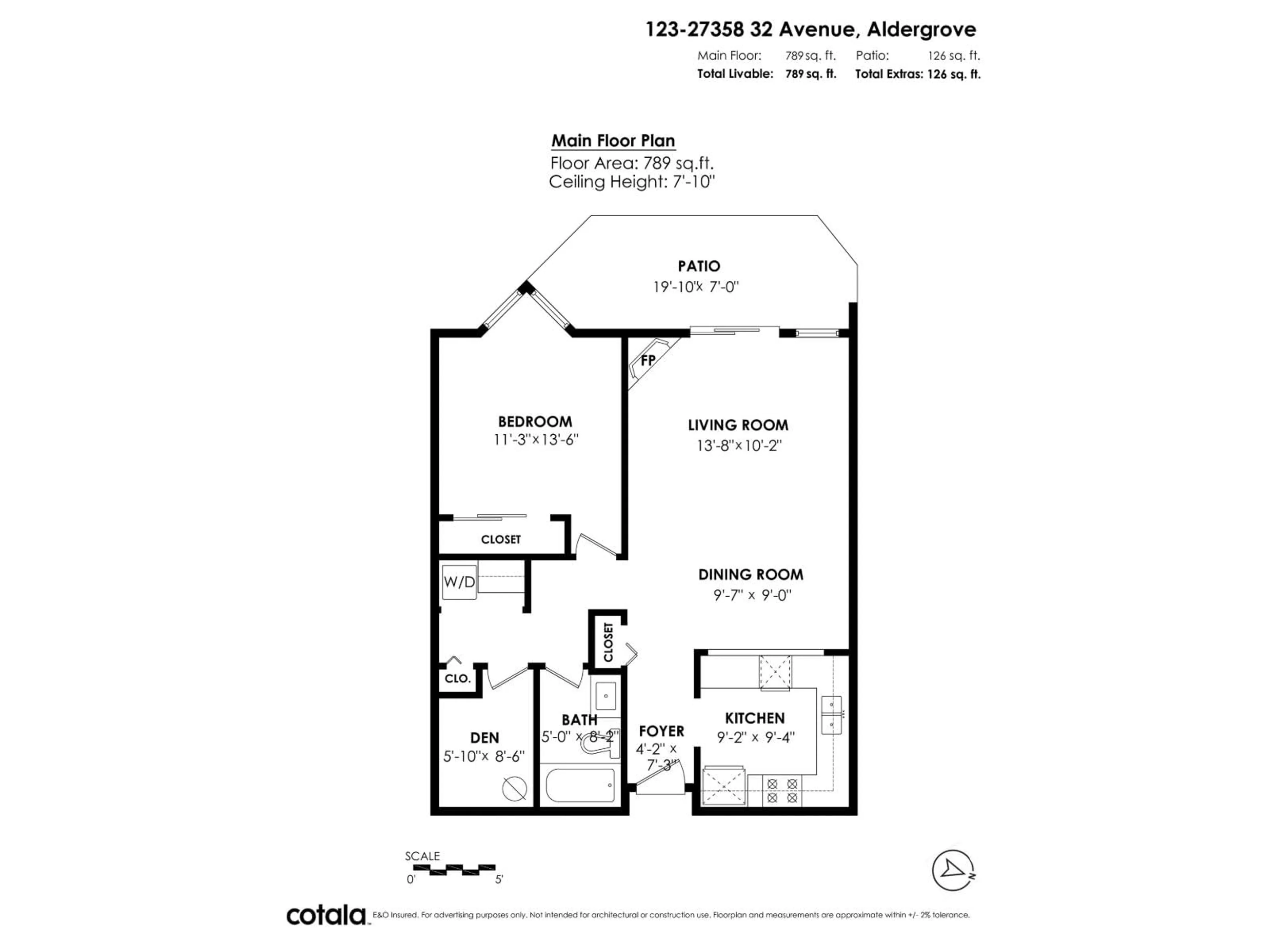 Floor plan for 123 - 27358 32, Langley British Columbia V4W3M5