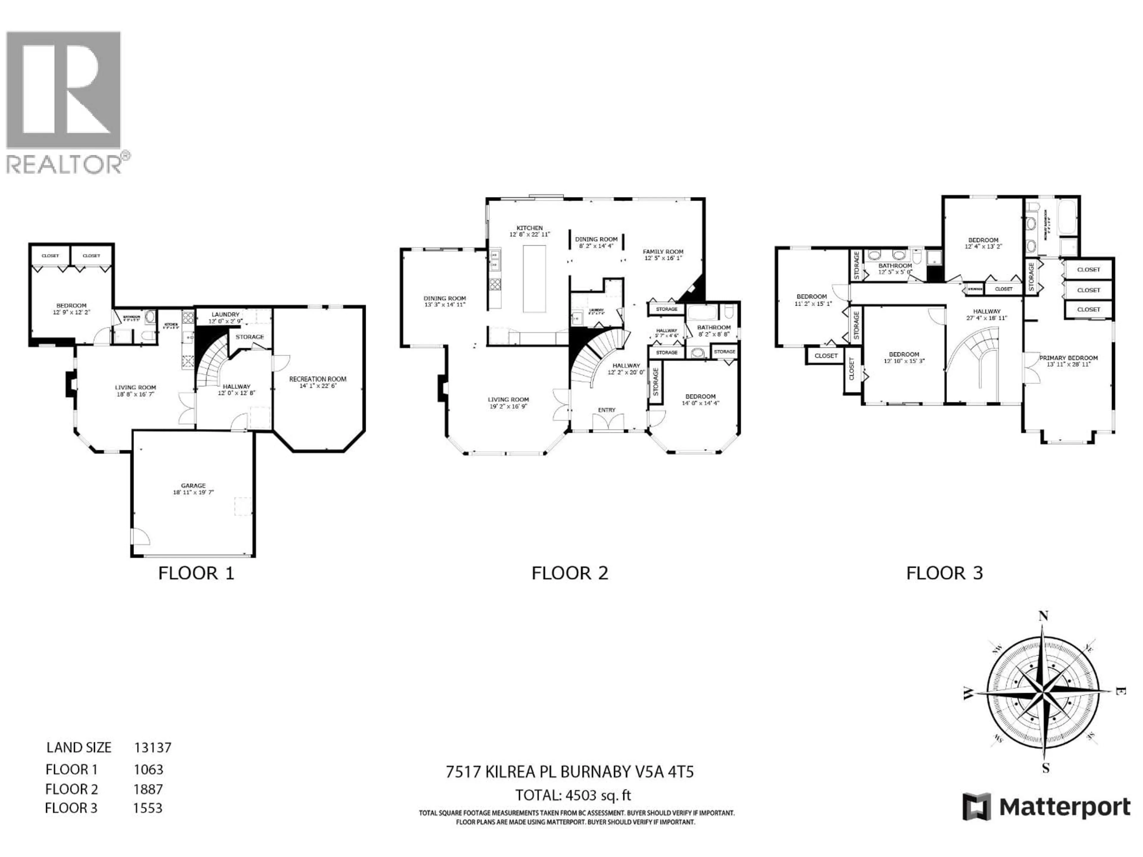 Floor plan for 7517 KILREA PLACE, Burnaby British Columbia V5A4T5