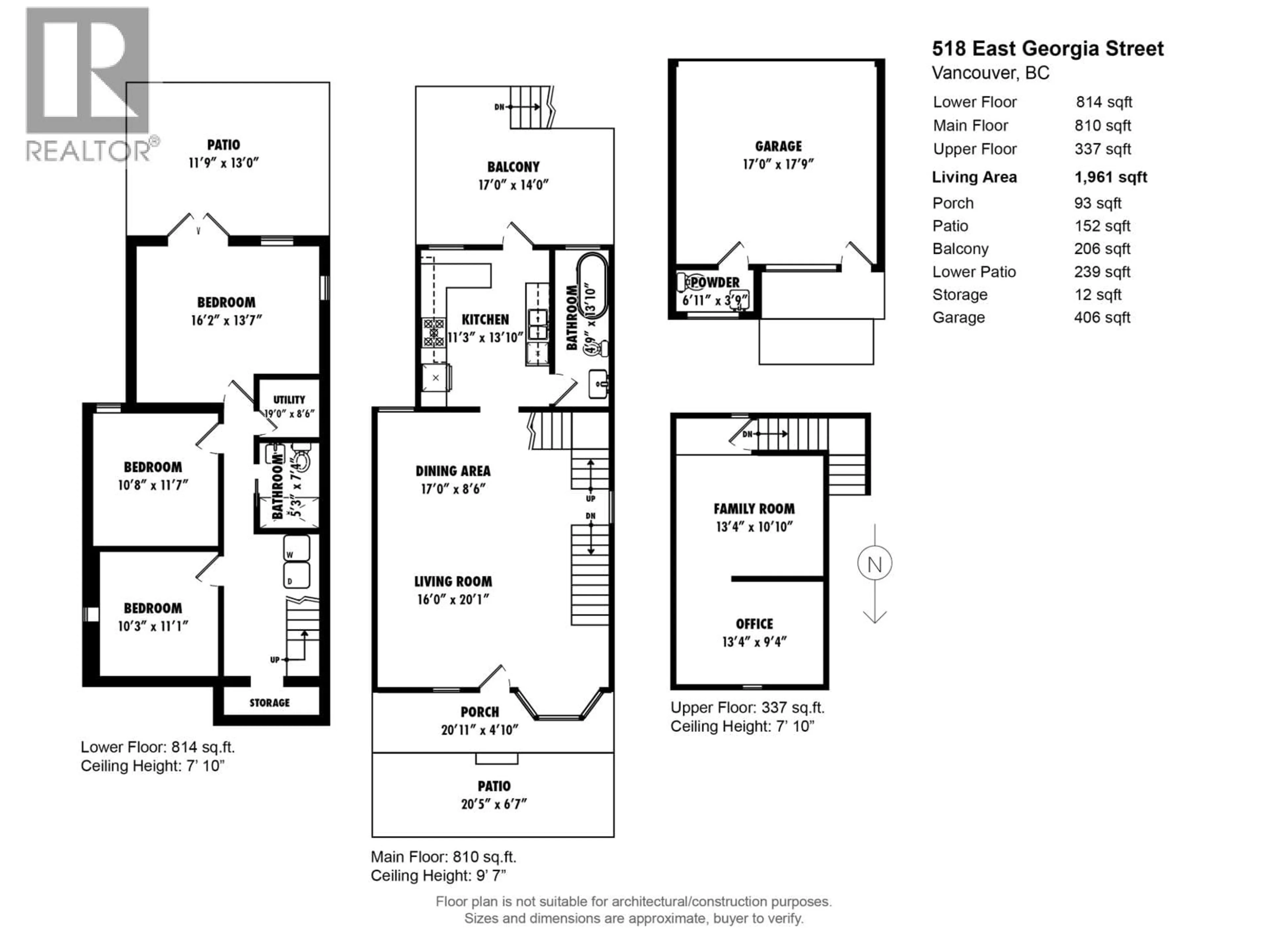 Floor plan for 518 GEORGIA STREET, Vancouver British Columbia V6A1Z9