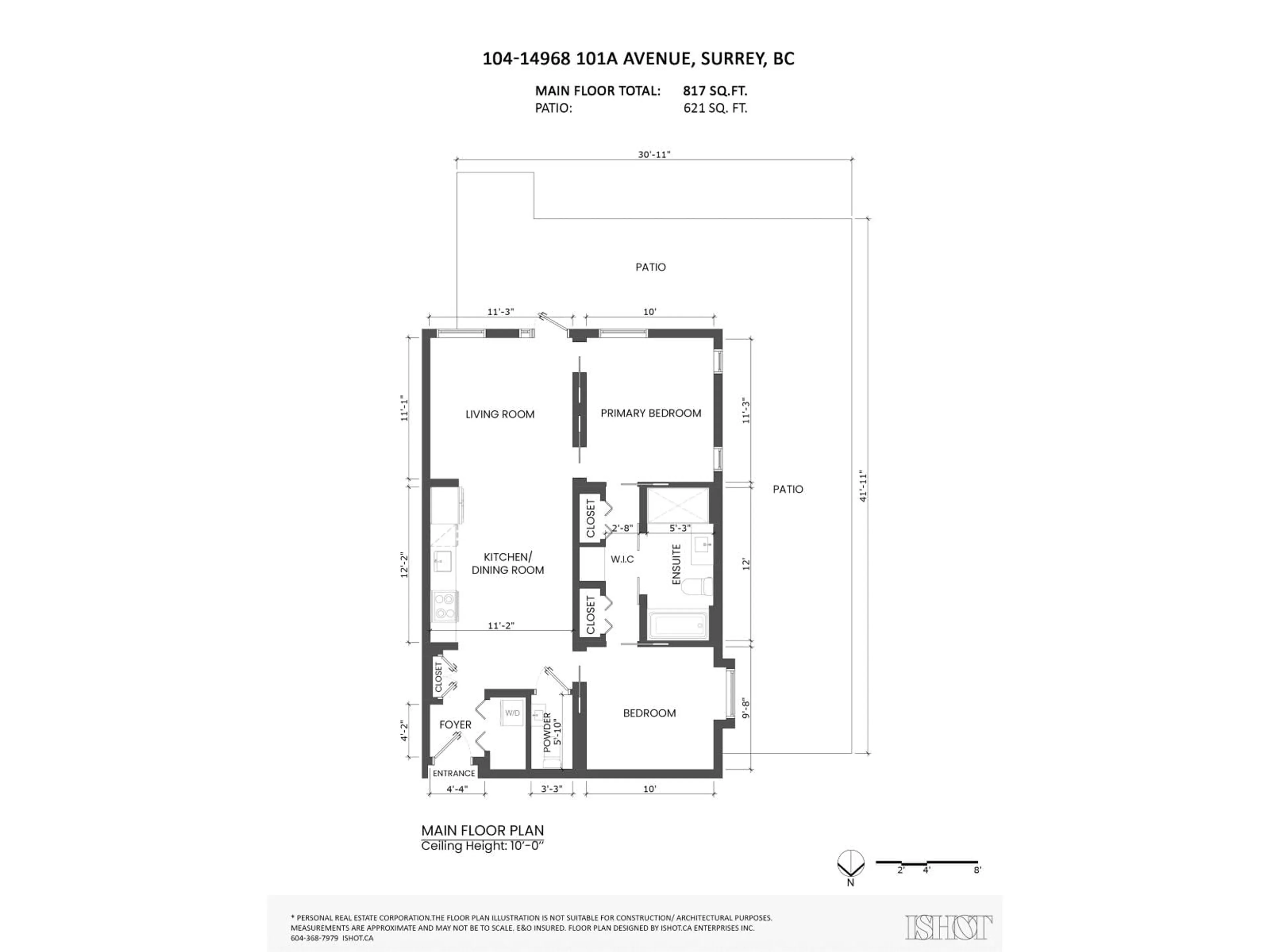 Floor plan for 104 - 14968 101A, Surrey British Columbia V3R0E8
