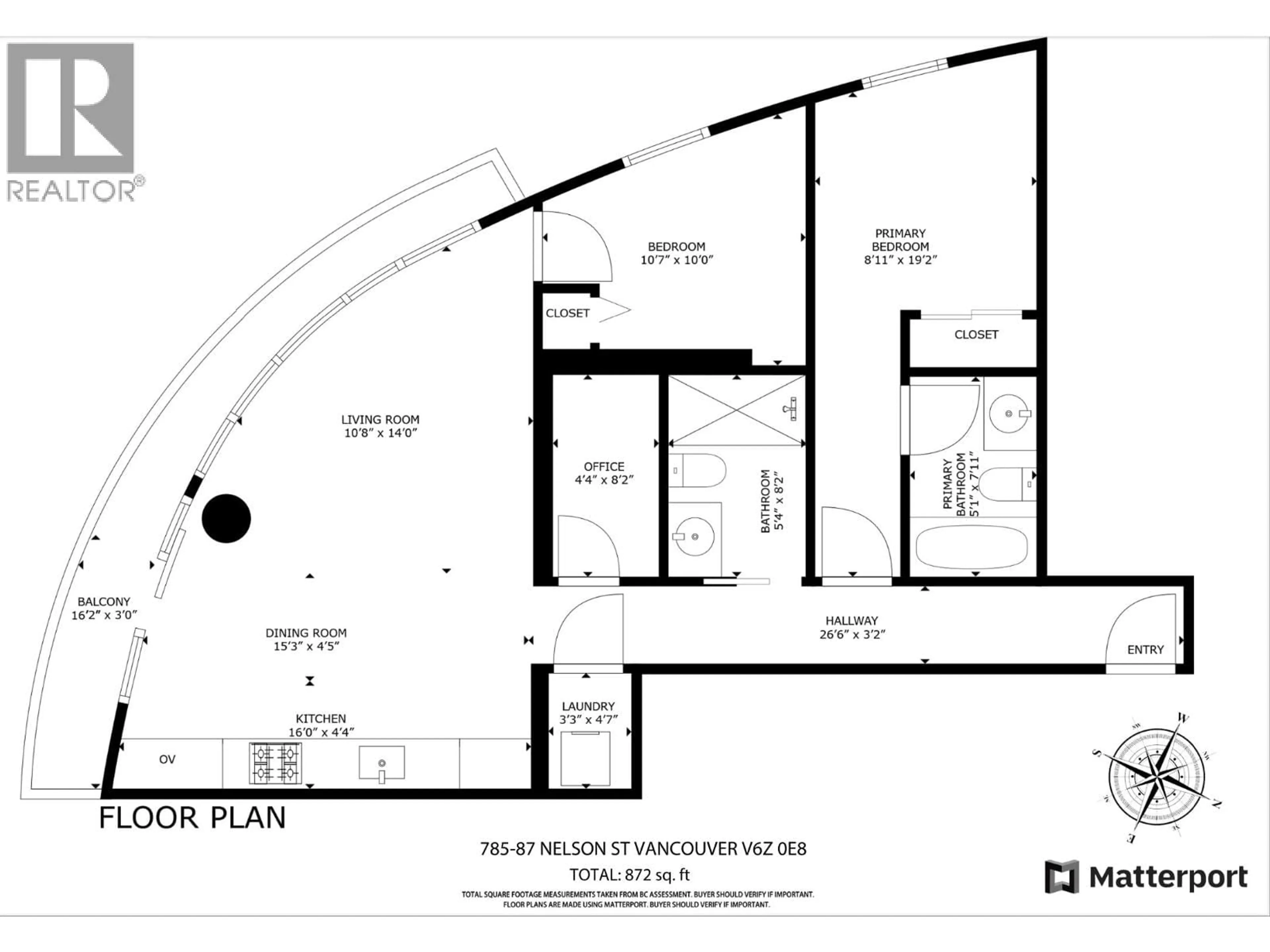 Floor plan for 785 - 87 NELSON STREET, Vancouver British Columbia V6Z0E8