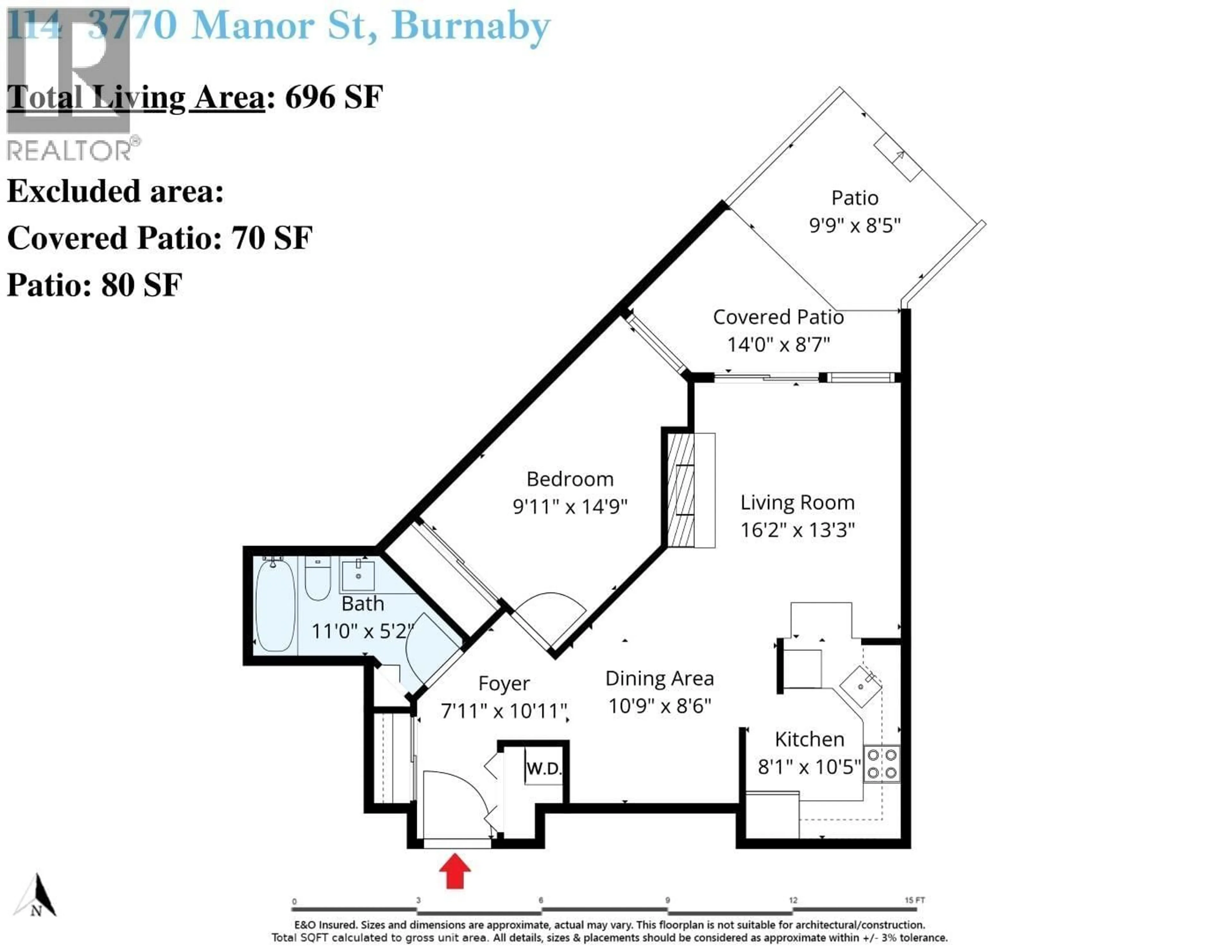Floor plan for 114 - 3770 MANOR STREET, Burnaby British Columbia V5G4T5