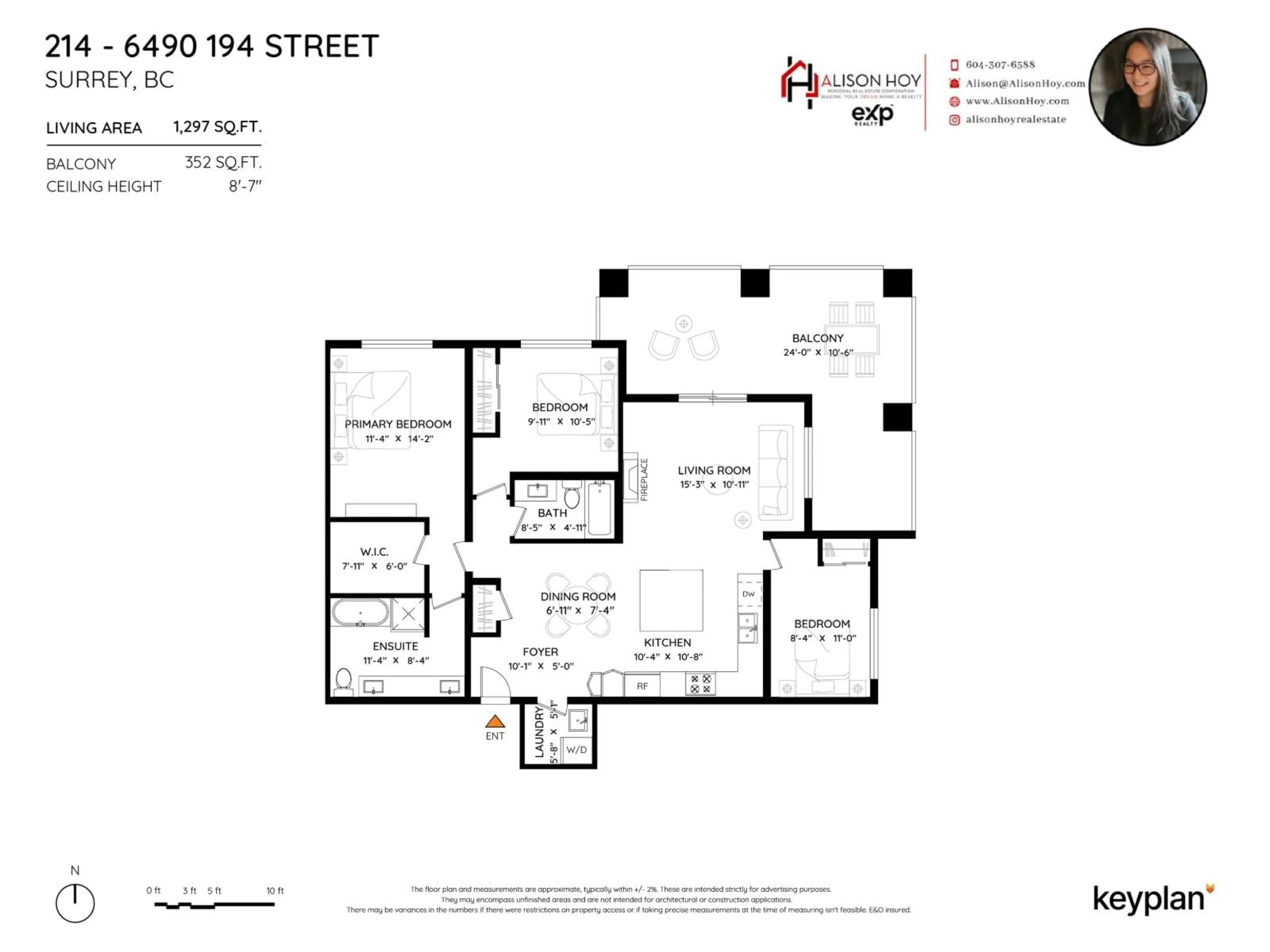 Floor plan for 214 - 6490 194, Surrey British Columbia V4N6J9