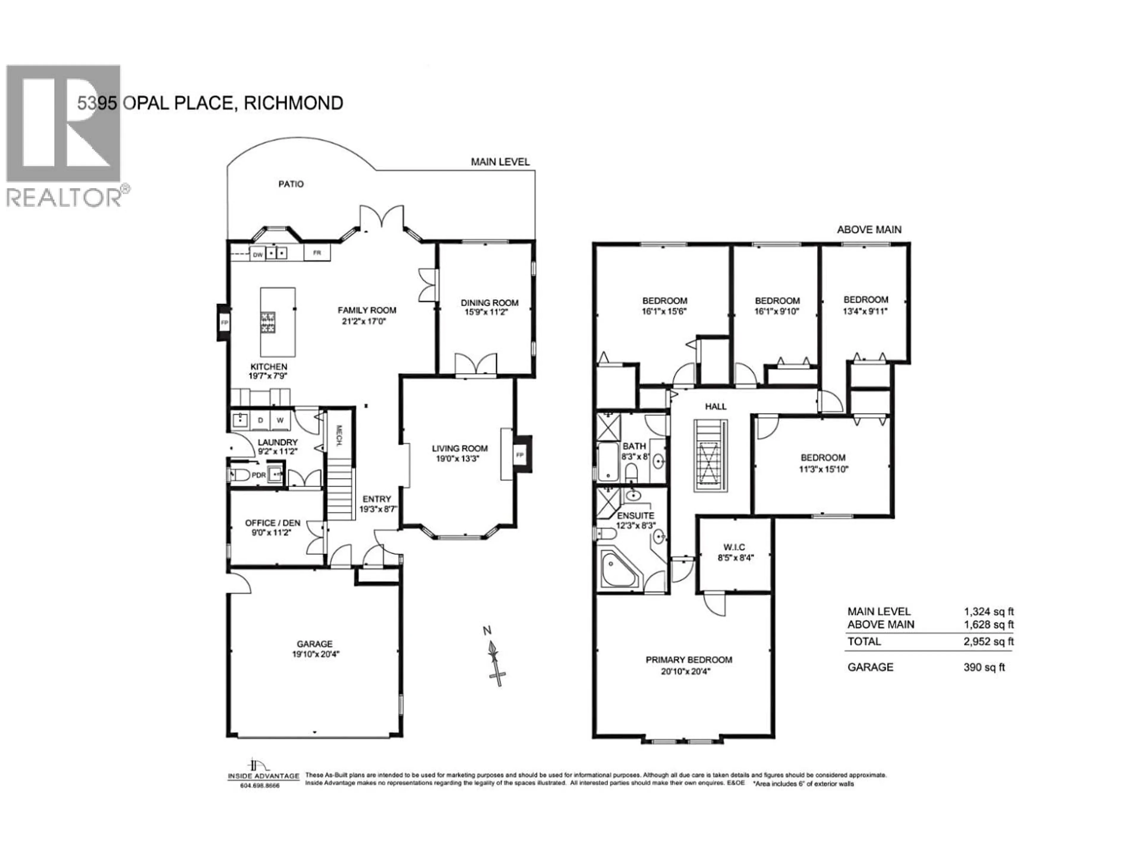 Floor plan for 5395 OPAL PLACE, Richmond British Columbia V7C5B4