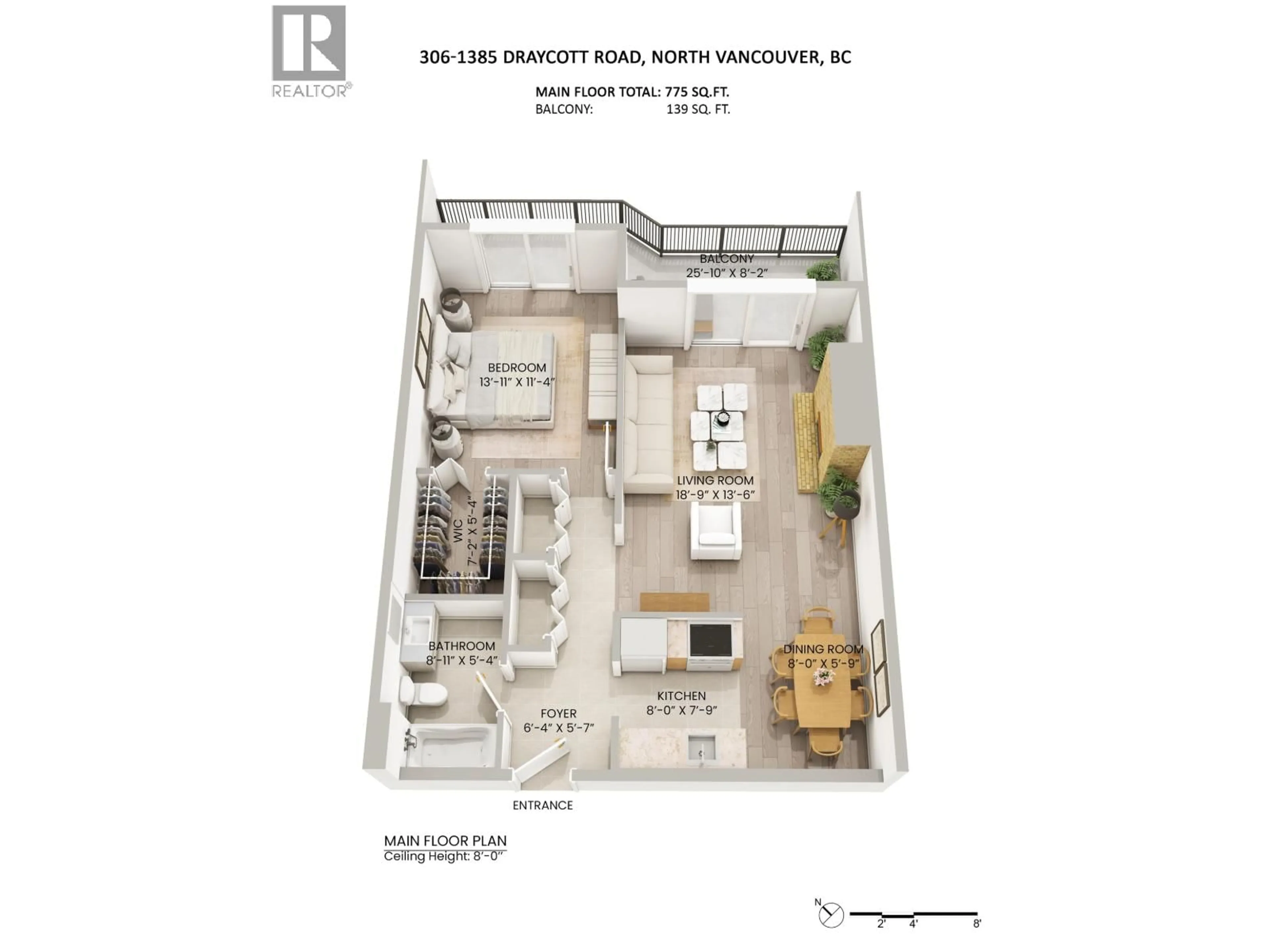 Floor plan for 306 - 1385 DRAYCOTT ROAD, North Vancouver British Columbia V7J3K9