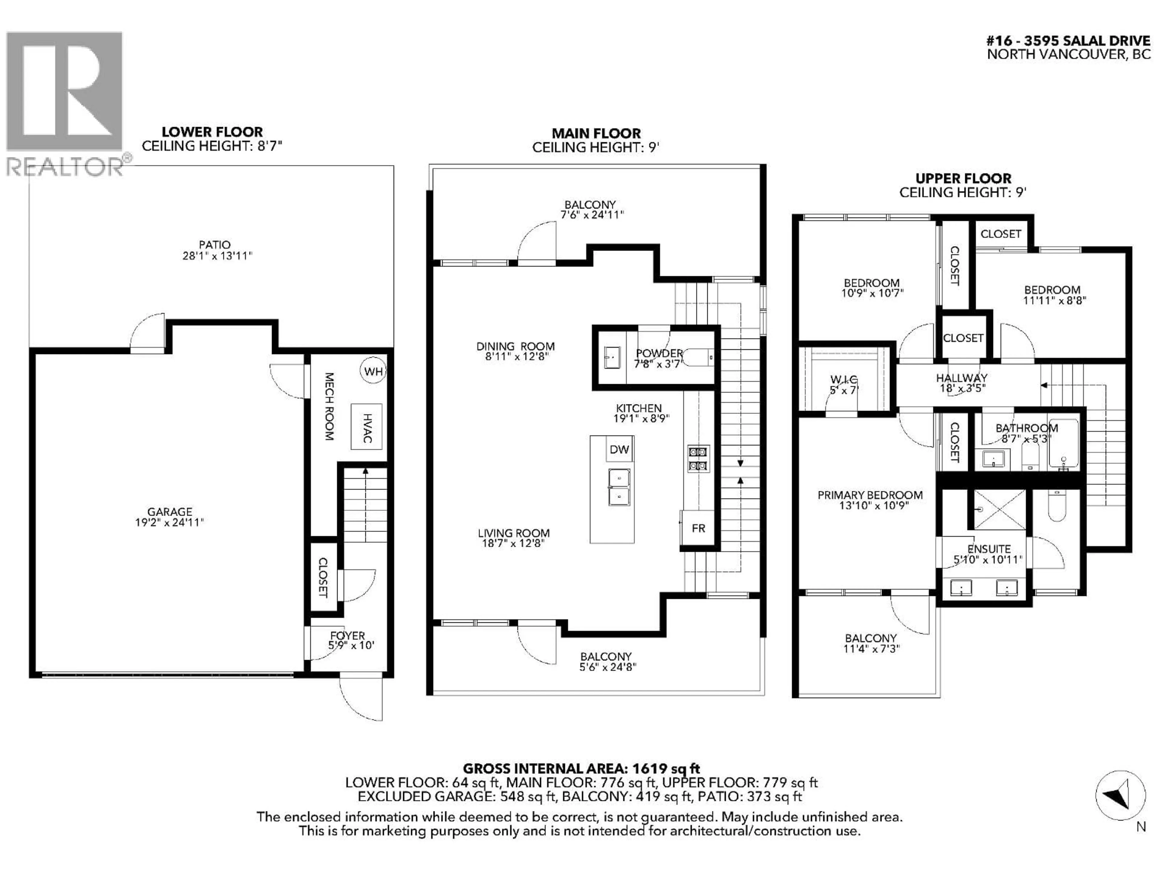 Floor plan for 16 - 3595 SALAL DRIVE, North Vancouver British Columbia V7G0A7