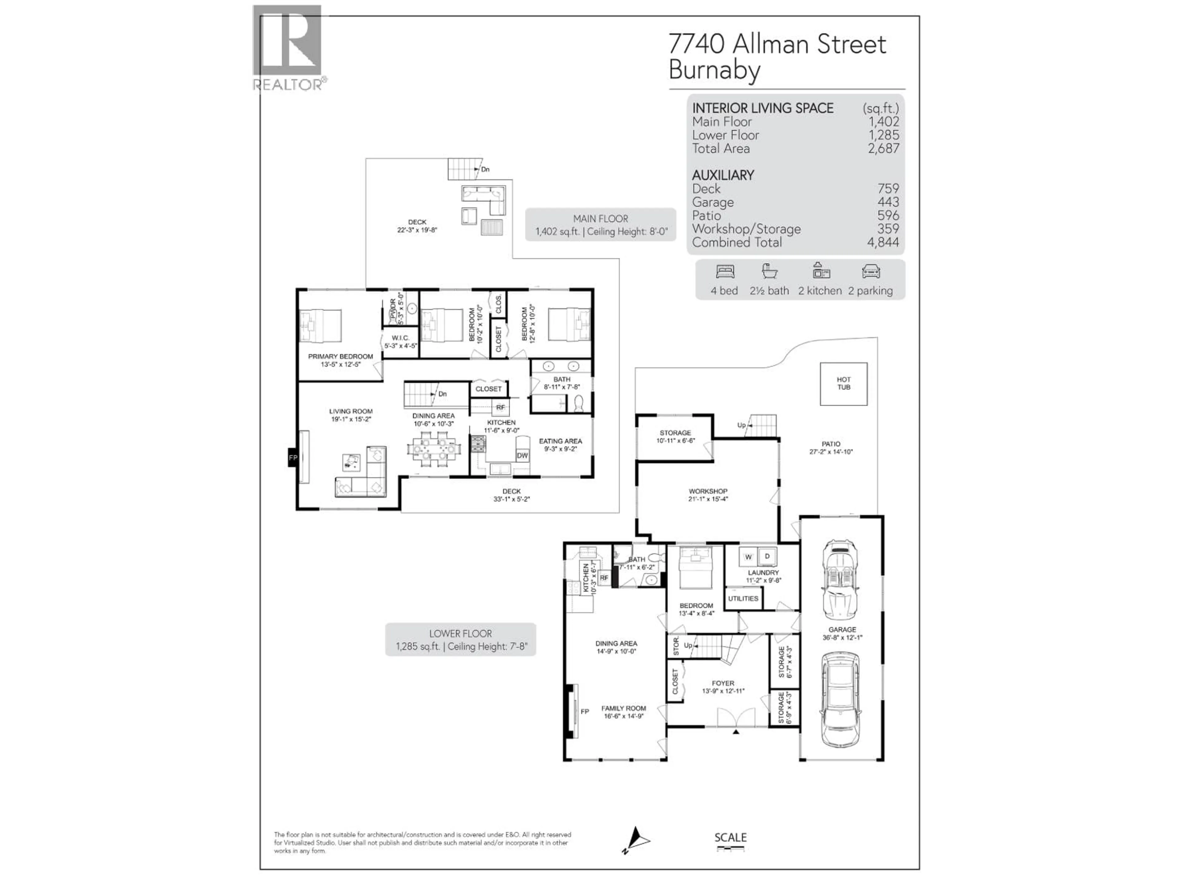 Floor plan for 7740 ALLMAN STREET, Burnaby British Columbia V5E2B1