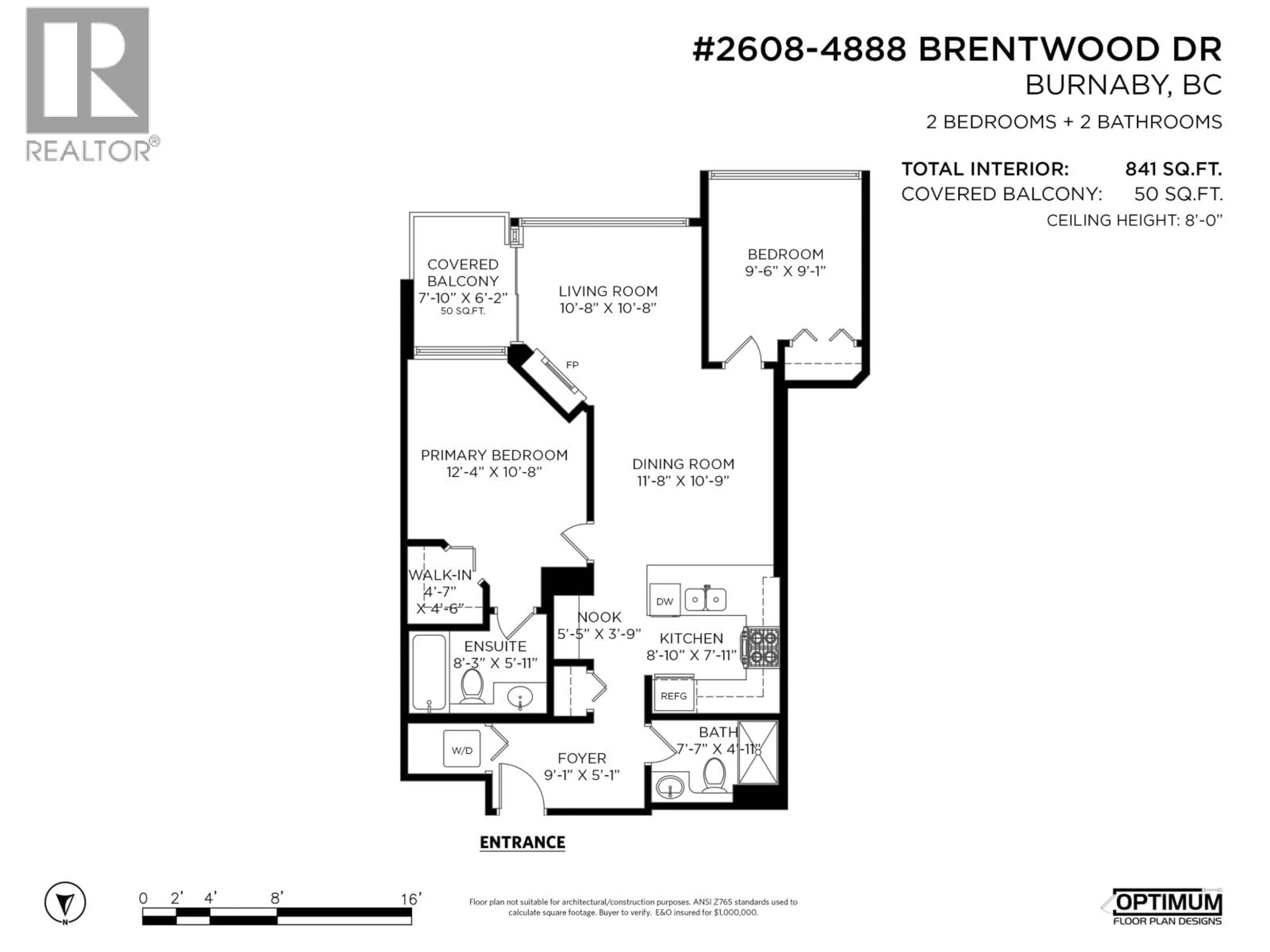 Floor plan for 2608 - 4888 BRENTWOOD DRIVE, Burnaby British Columbia V5C0C6
