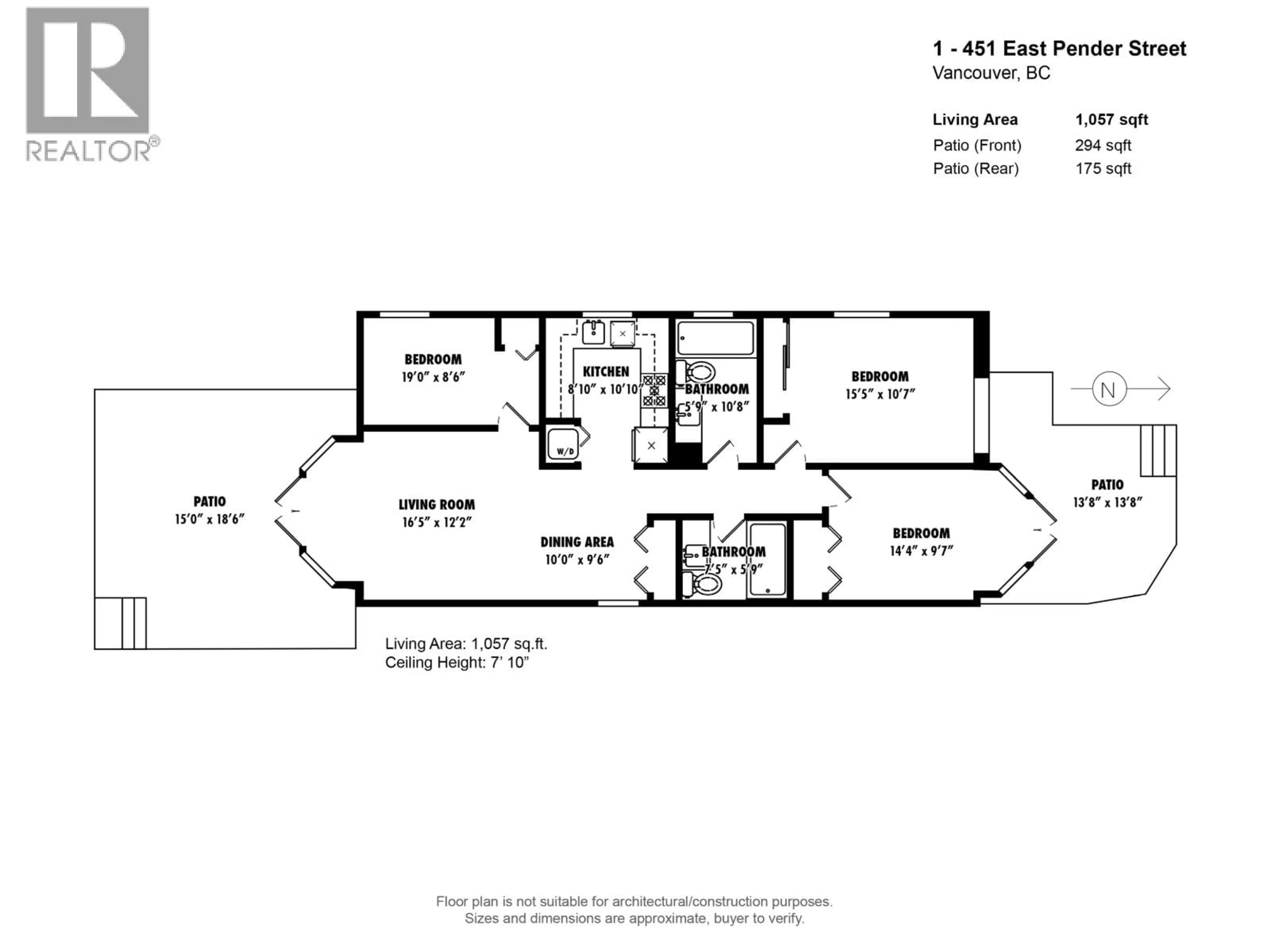 Floor plan for 1 - 451 PENDER STREET, Vancouver British Columbia V6A1V2