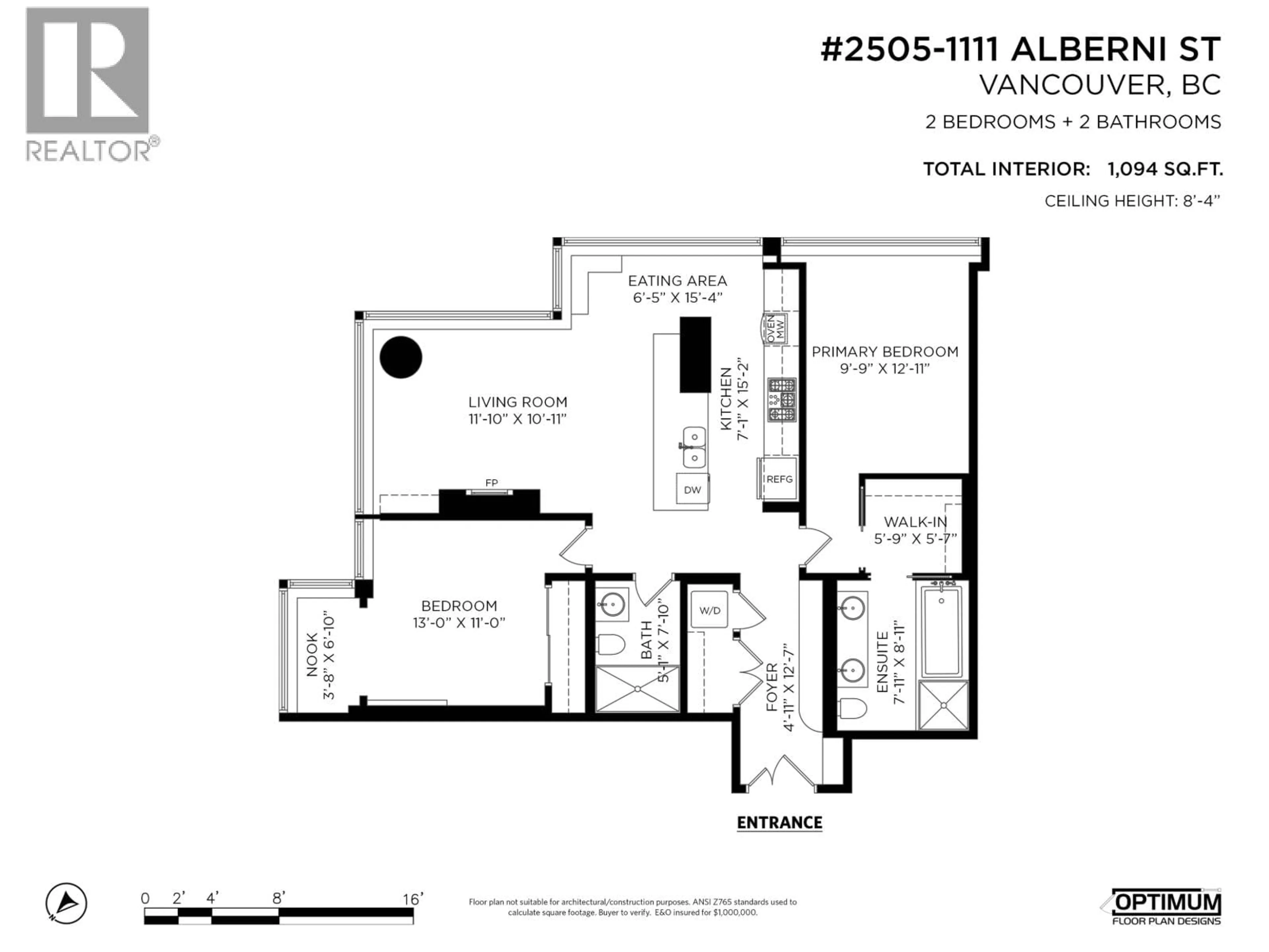 Floor plan for 2505 - 1111 ALBERNI STREET, Vancouver British Columbia V6E4V2