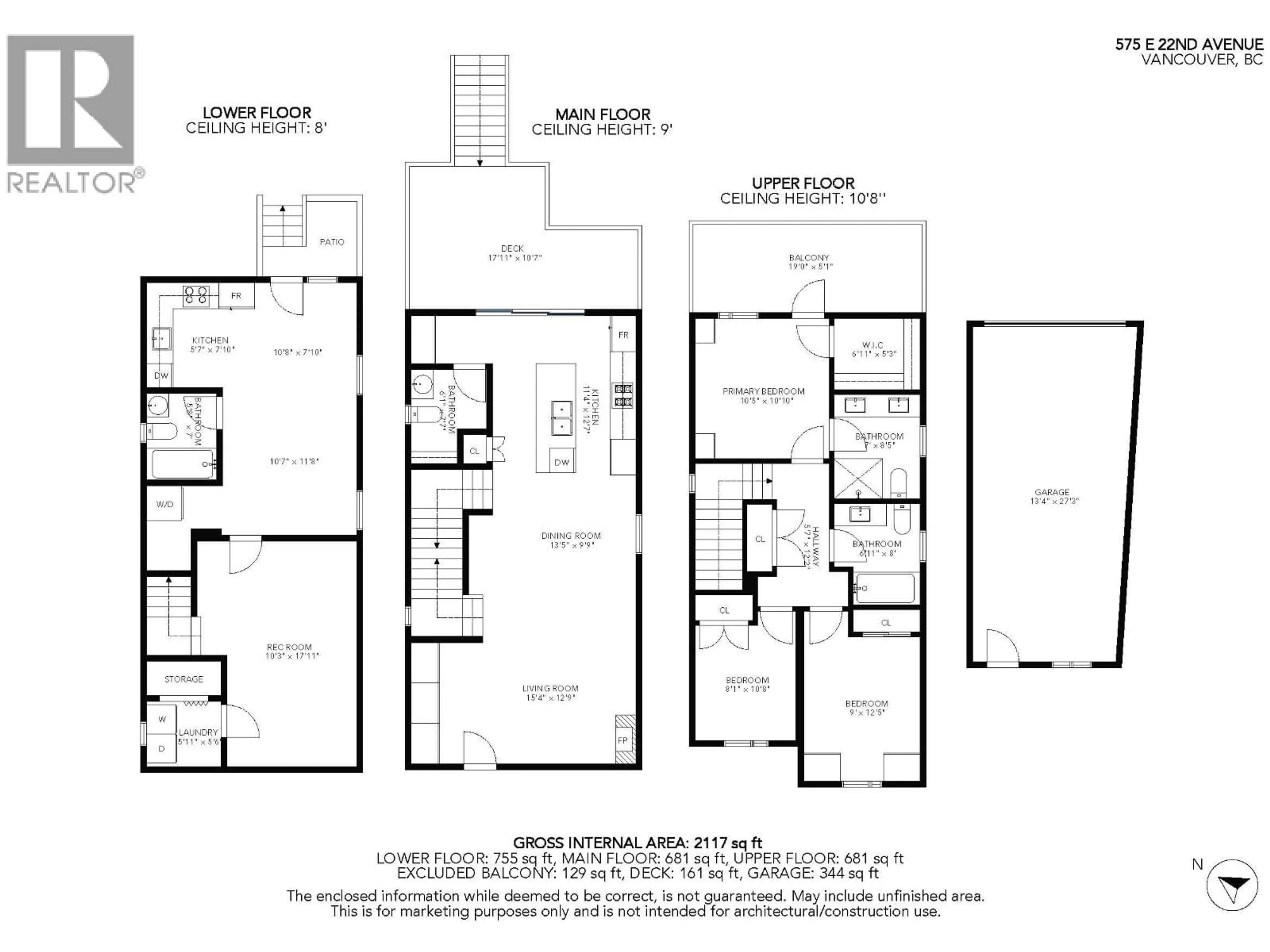 Floor plan for 575 22ND AVENUE, Vancouver British Columbia V5V1V2