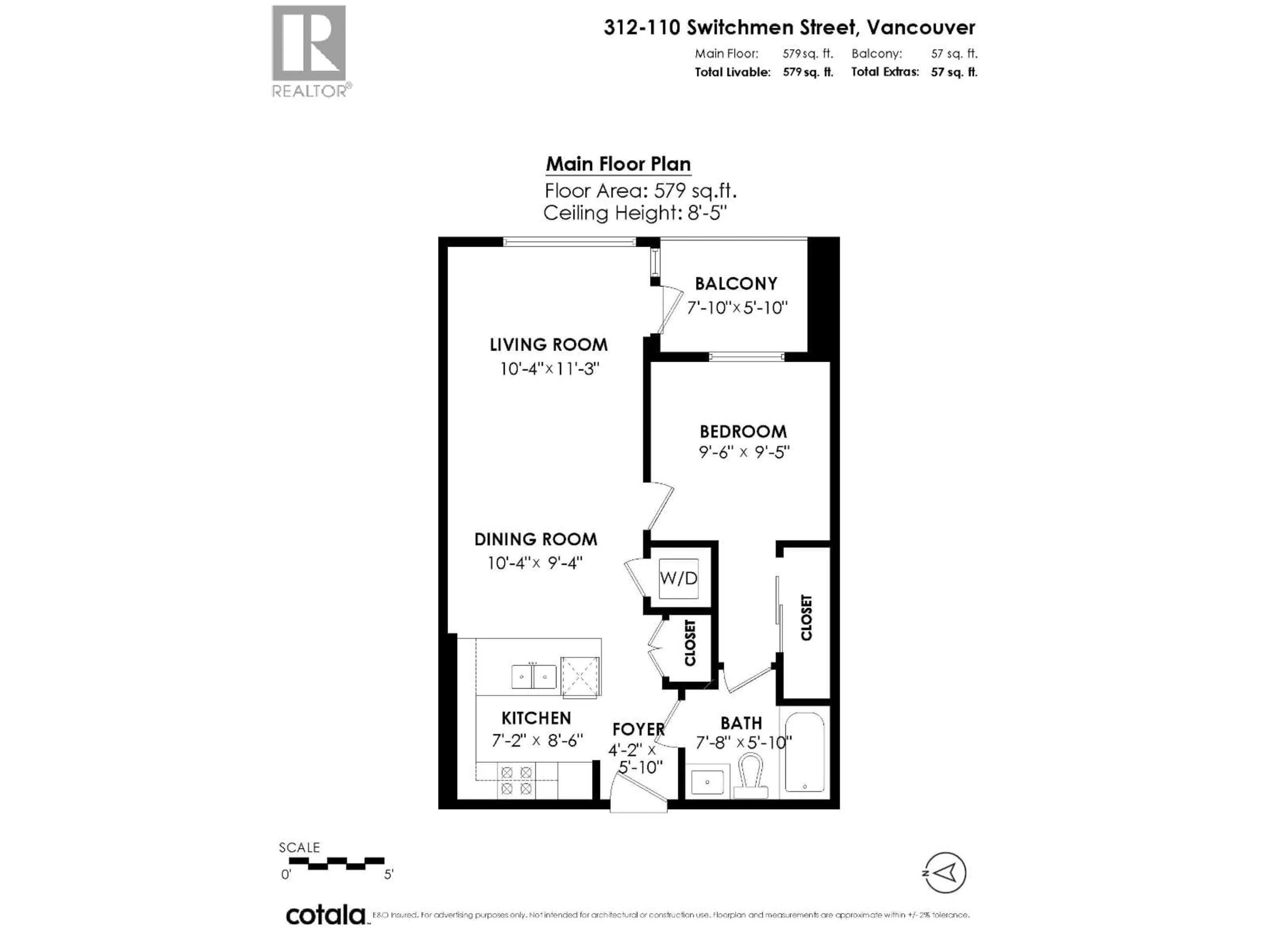 Floor plan for 312 - 110 SWITCHMEN STREET, Vancouver British Columbia V6A0C6