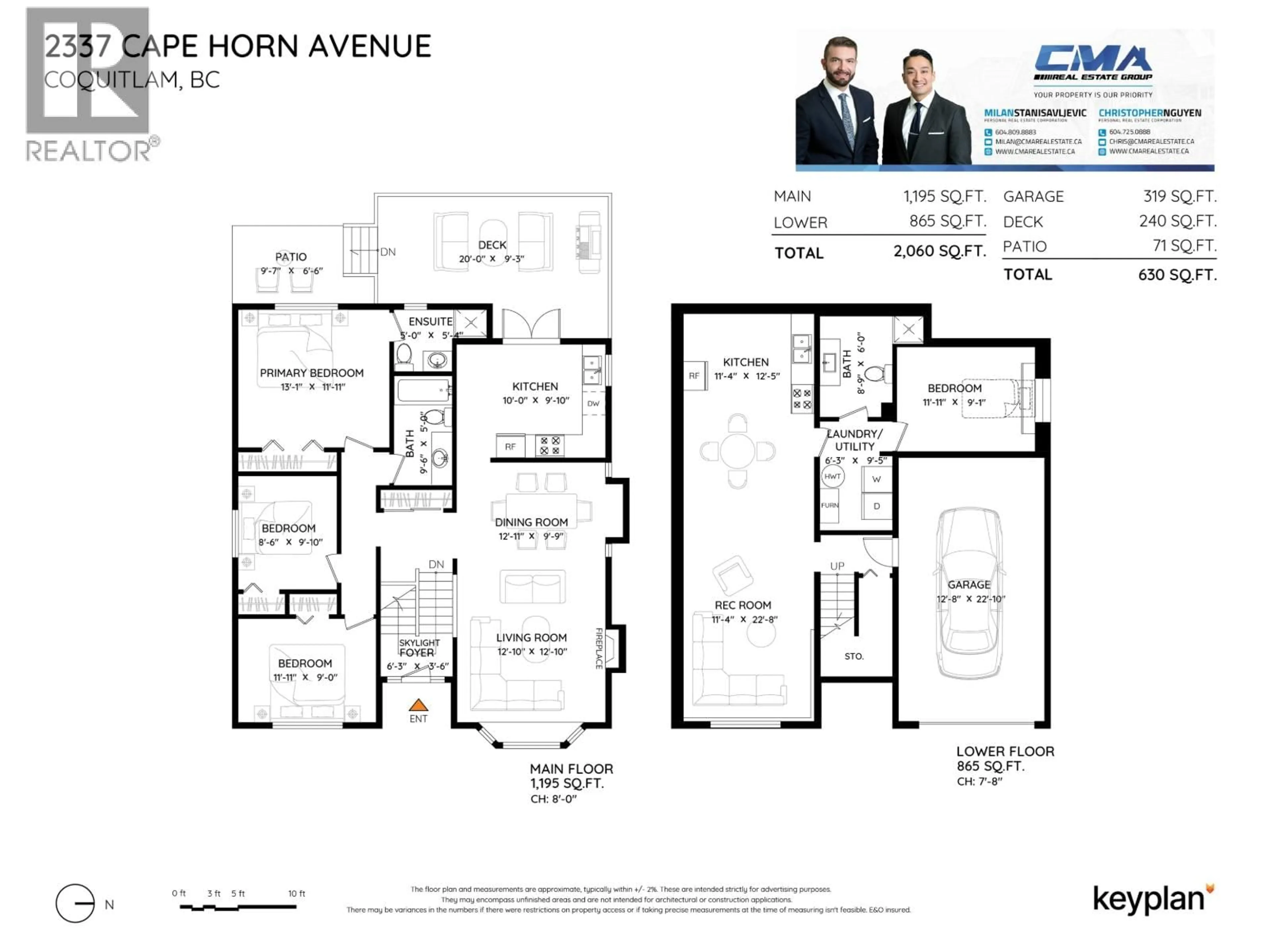 Floor plan for 2337 CAPE HORN AVENUE, Coquitlam British Columbia V3K1J7