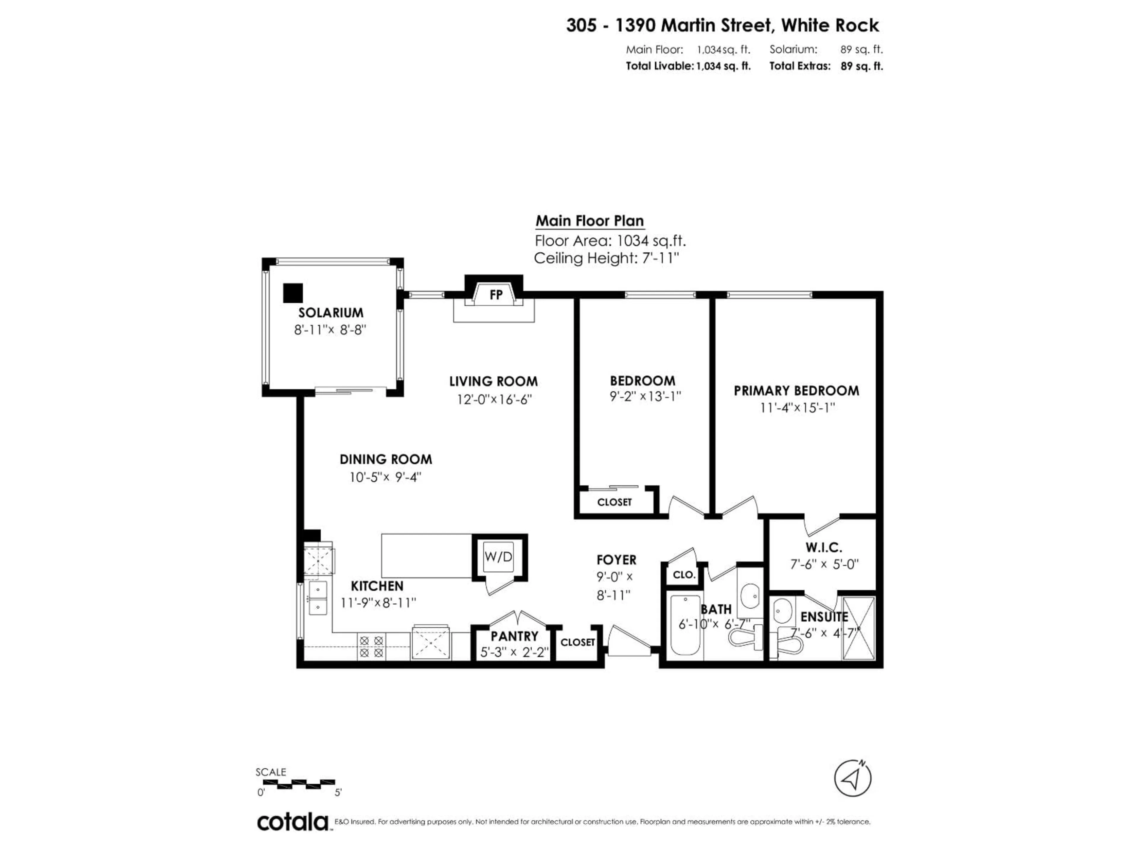 Floor plan for 305 - 1390 MARTIN, White Rock British Columbia V4B3W5