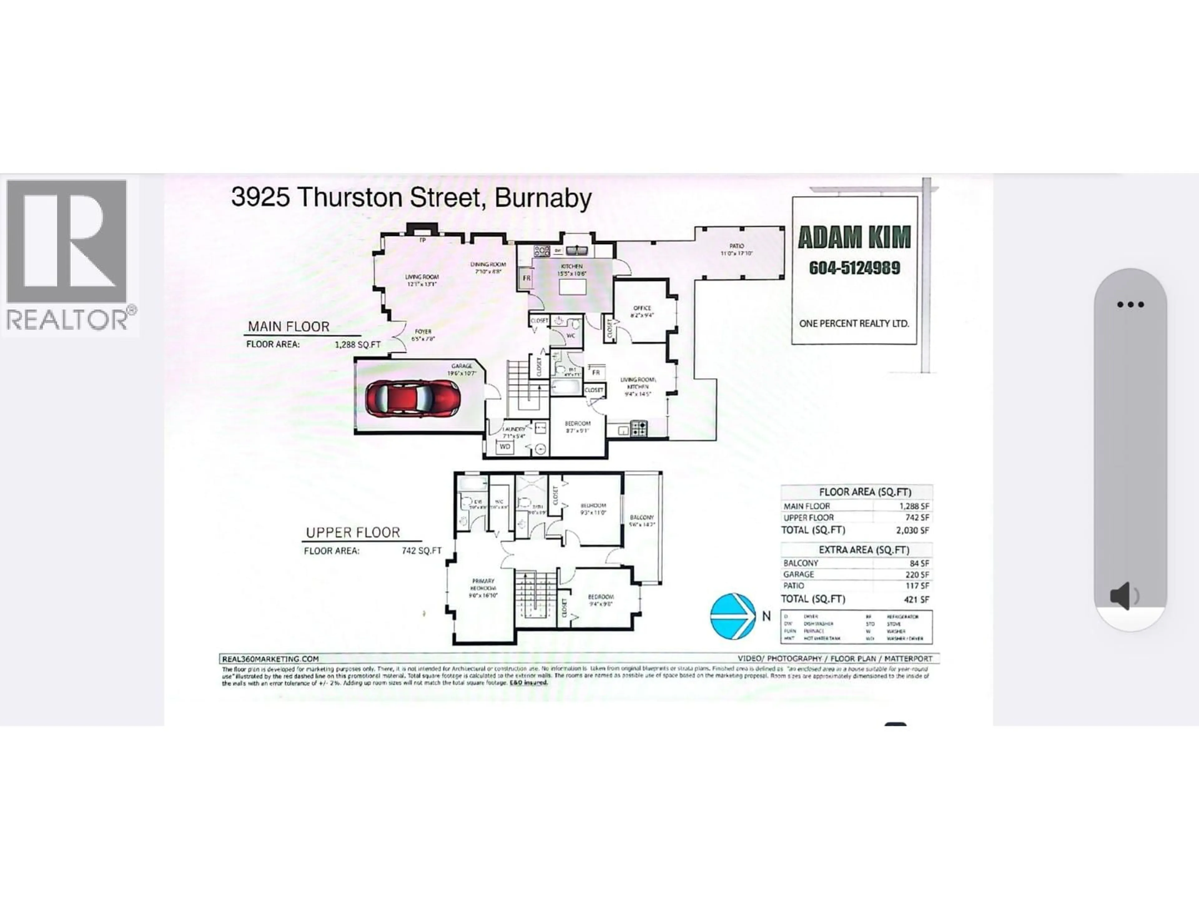 Floor plan for 3925 THURSTON STREET, Burnaby British Columbia V5H1H9