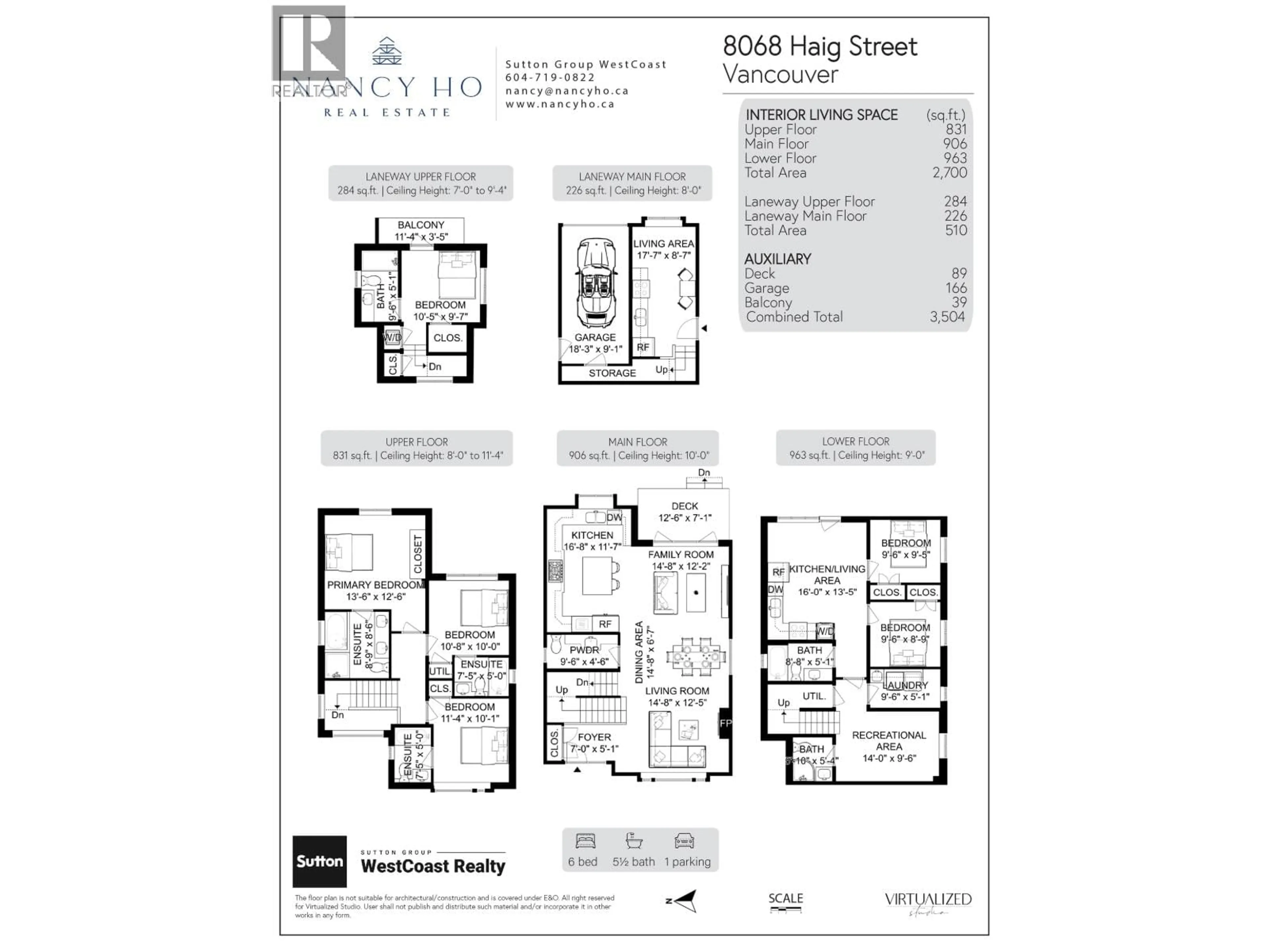 Floor plan for 8068 HAIG STREET, Vancouver British Columbia V6P4R9