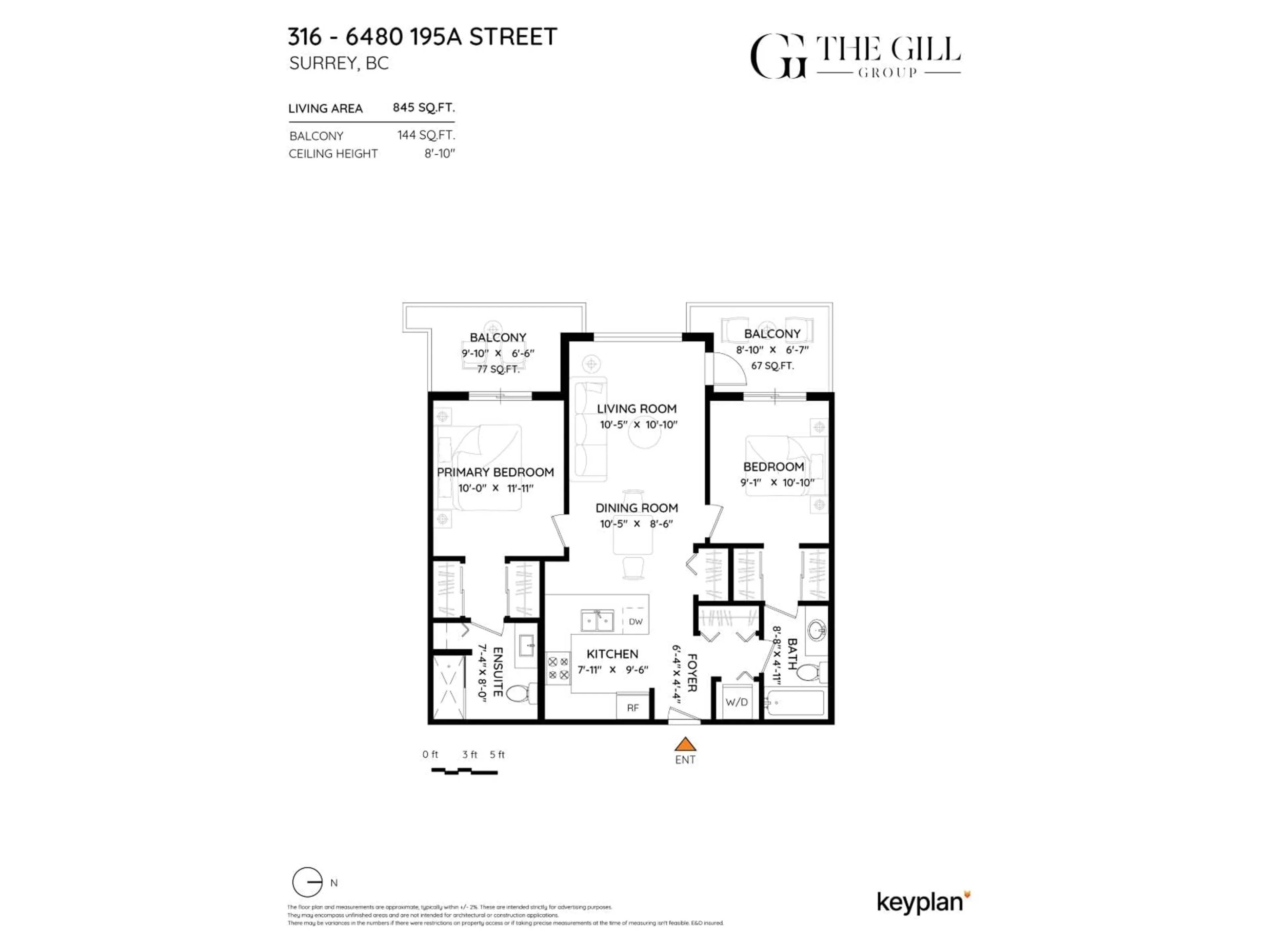 Floor plan for 316 - 6480 195A, Surrey British Columbia V4N6P1