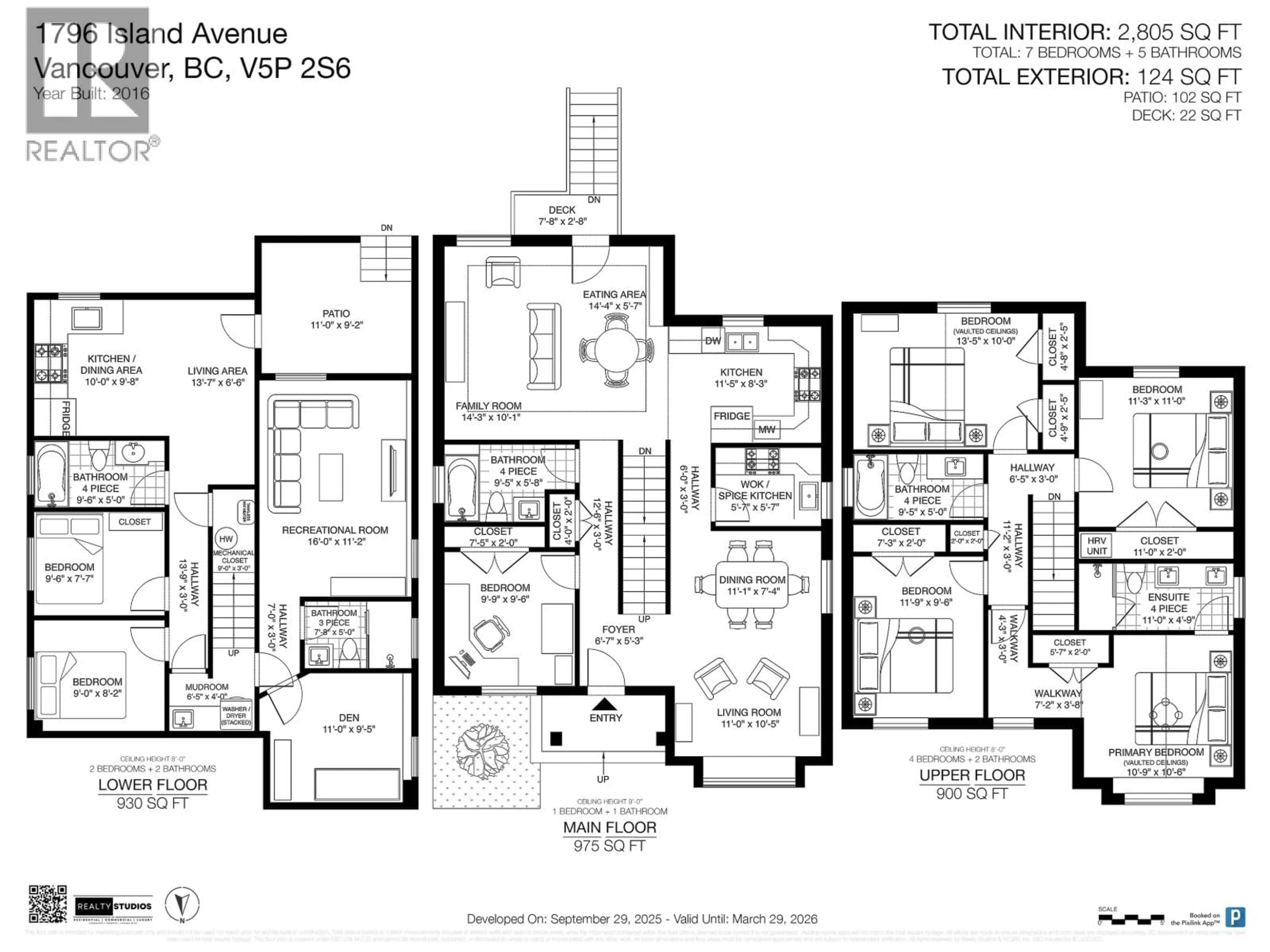 Floor plan for 1796 ISLAND AVENUE, Vancouver British Columbia V5P2S6