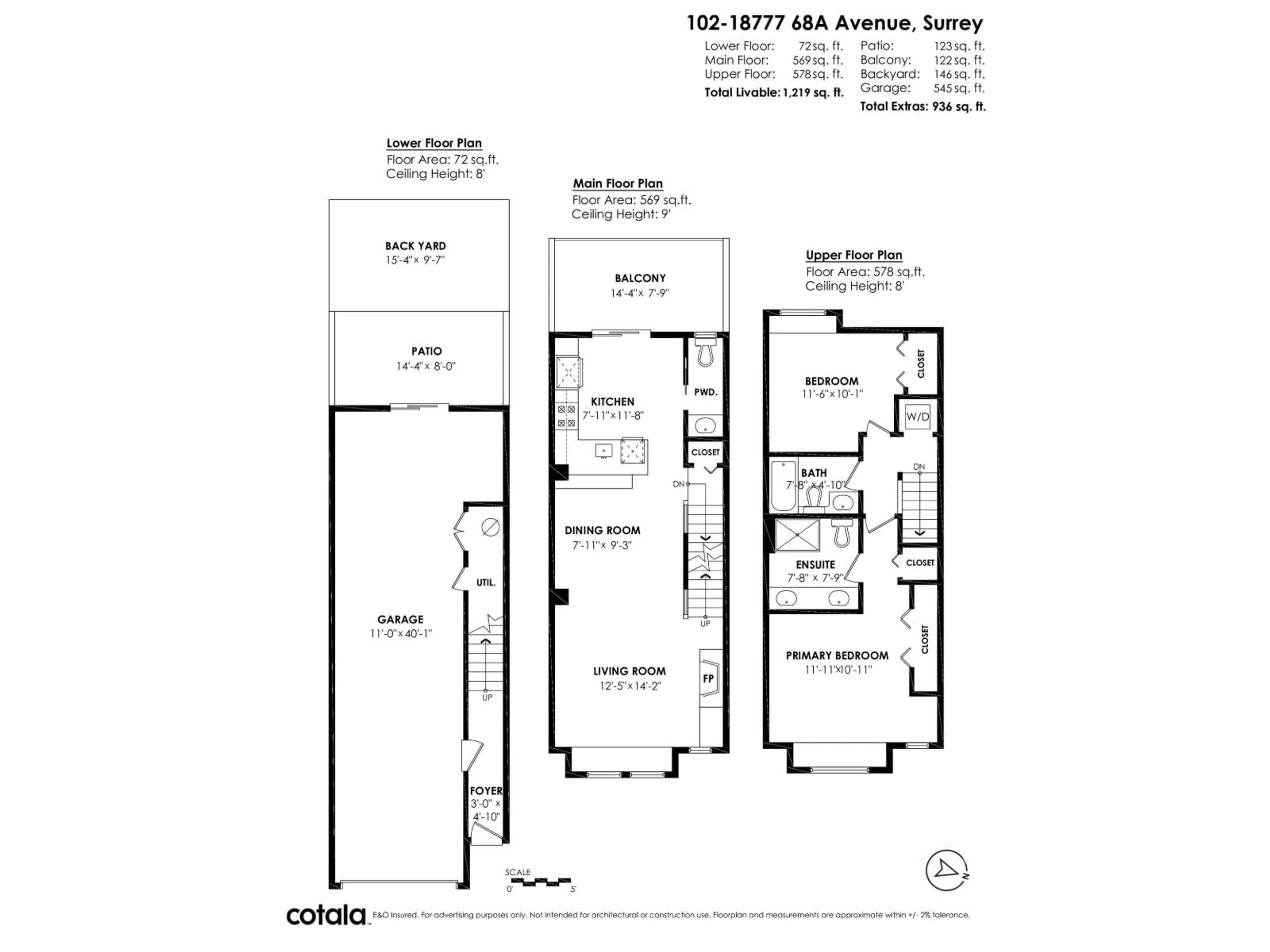 Floor plan for 102 - 18777 68A, Surrey British Columbia V4N0Z7
