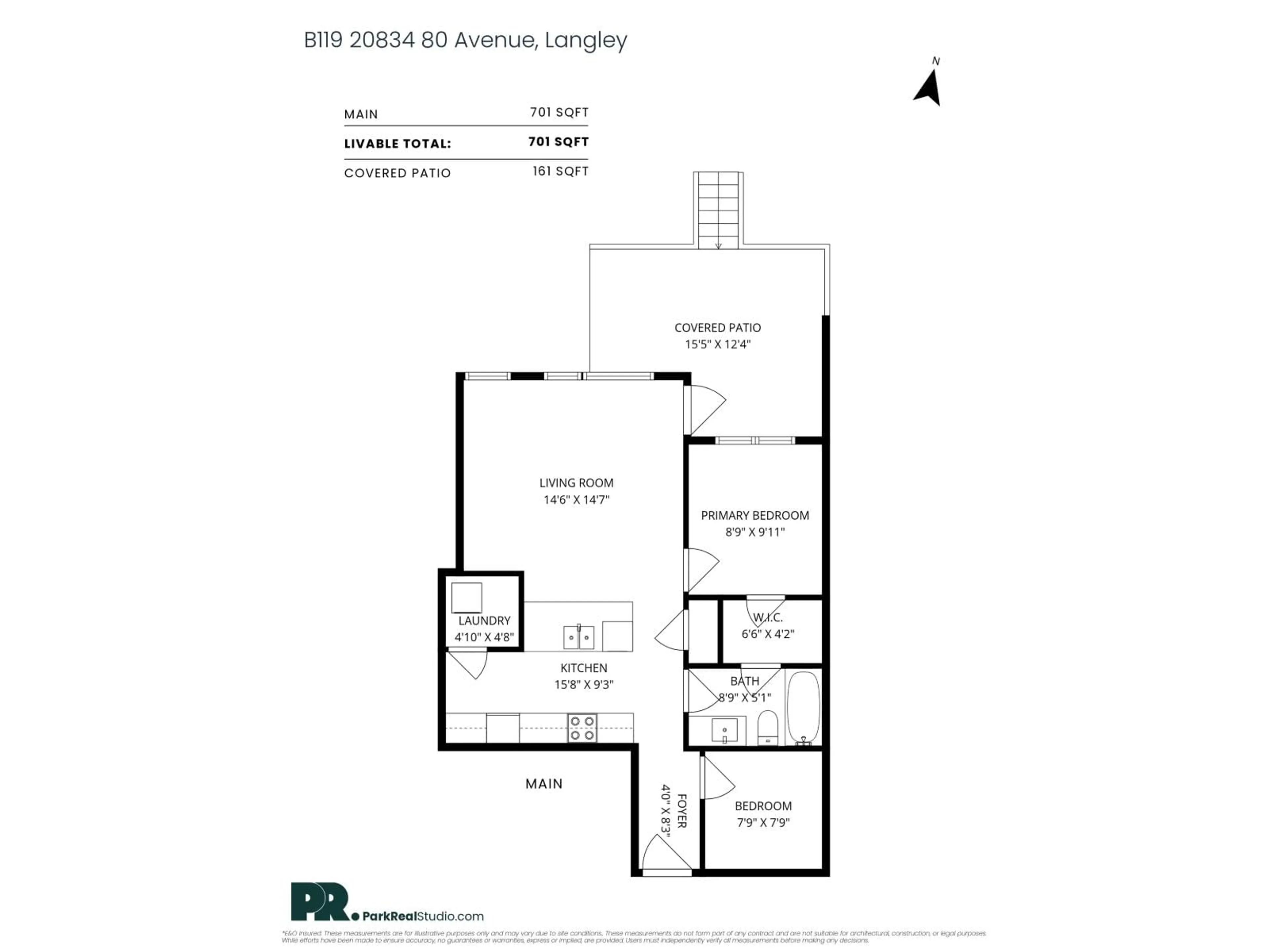 Floor plan for B119 - 20834 80, Langley British Columbia V2Y3M6