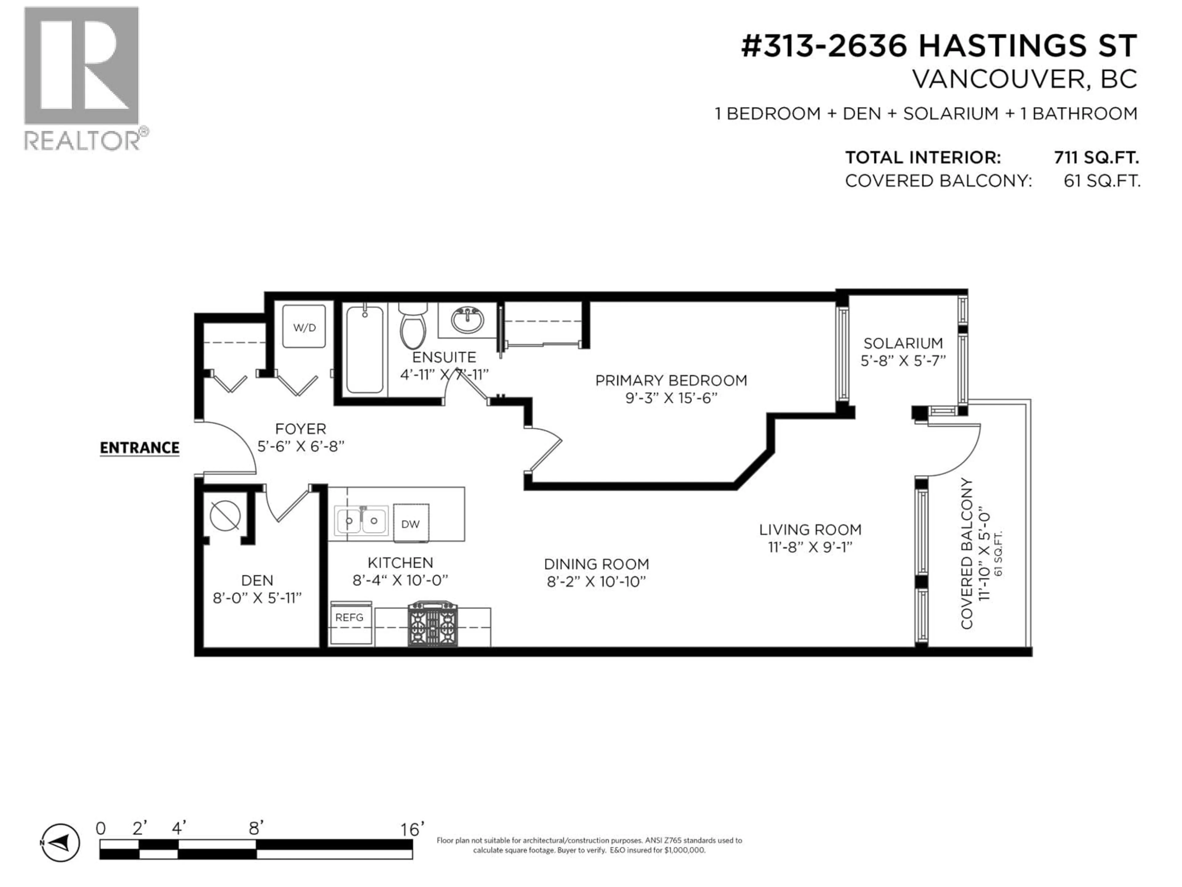 Floor plan for 313 - 2636 HASTINGS STREET, Vancouver British Columbia V5K0A4