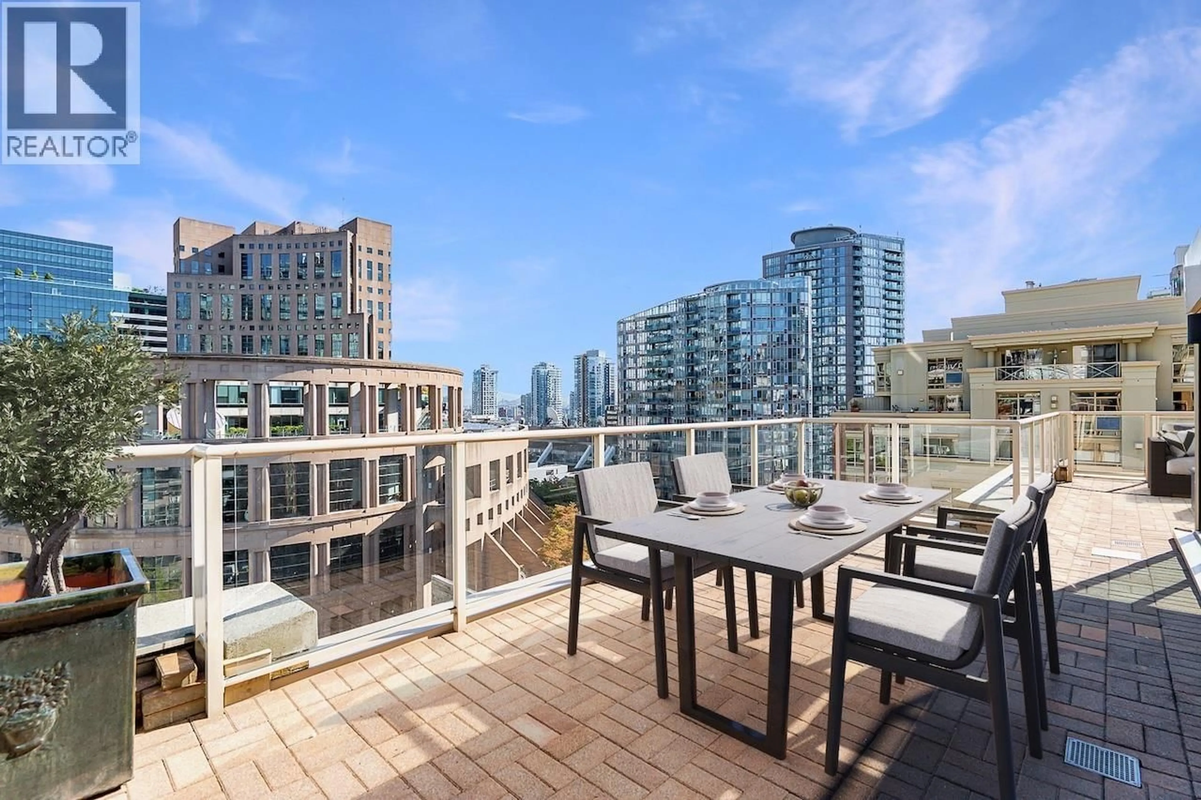 Patio, city buildings view from balcony for 1308 - 822 HOMER STREET, Vancouver British Columbia V6B6M3