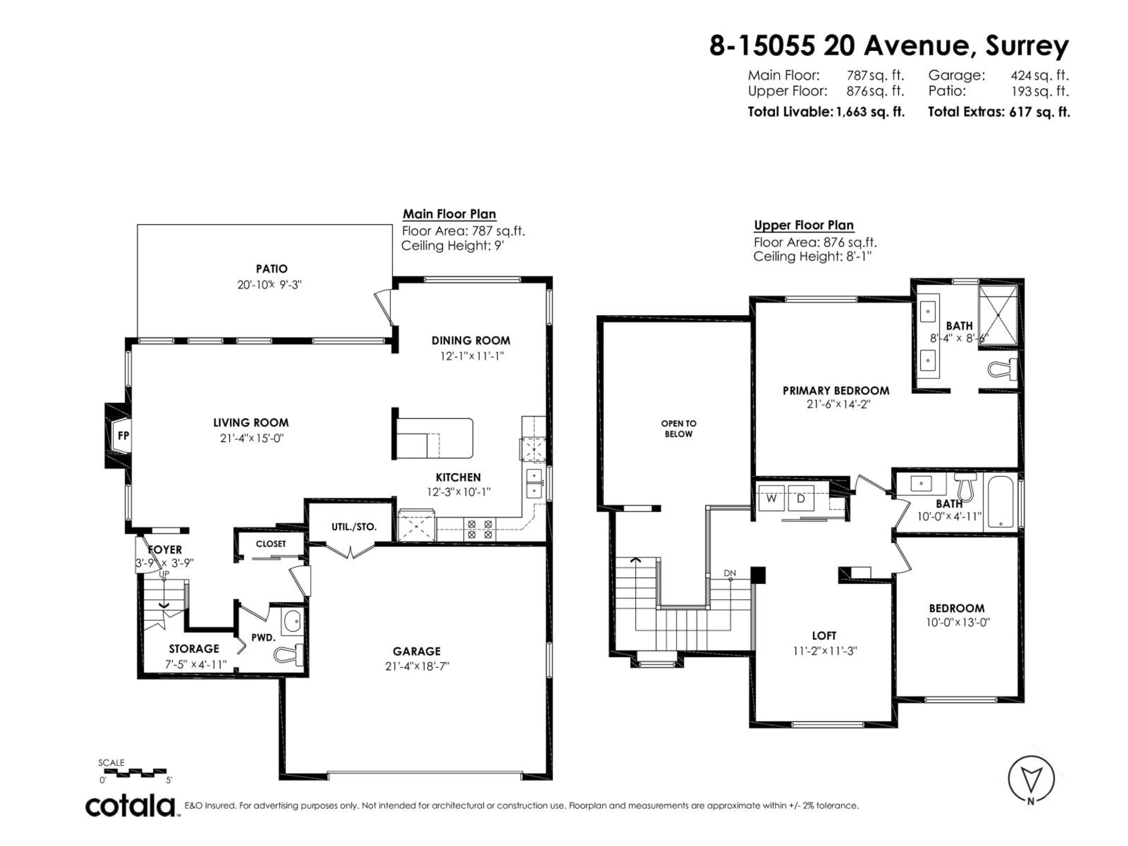 Floor plan for 8 - 15055 20TH, Surrey British Columbia V4A9Y2