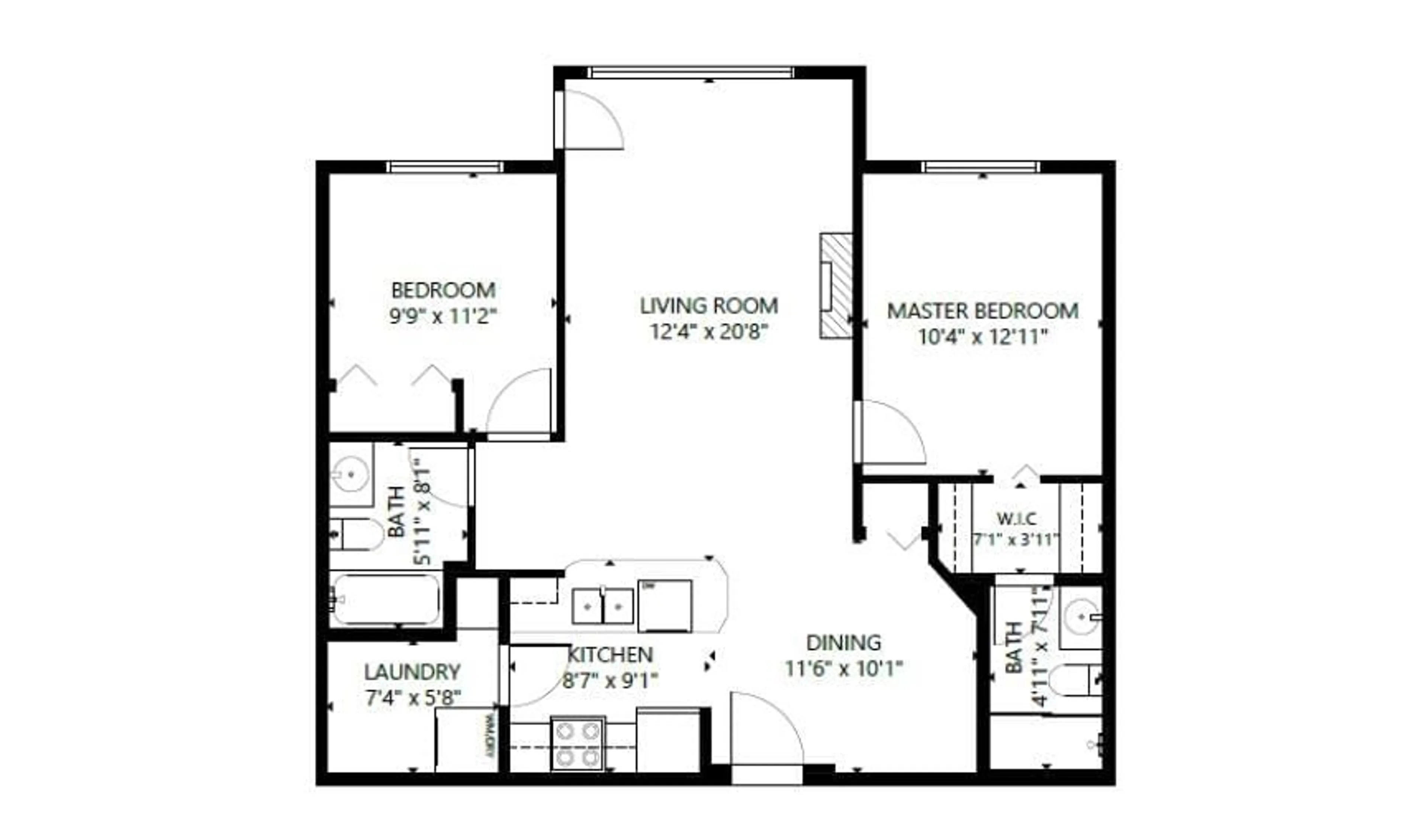 Floor plan for 111 - 2581 LANGDON, Abbotsford British Columbia V2T7A3