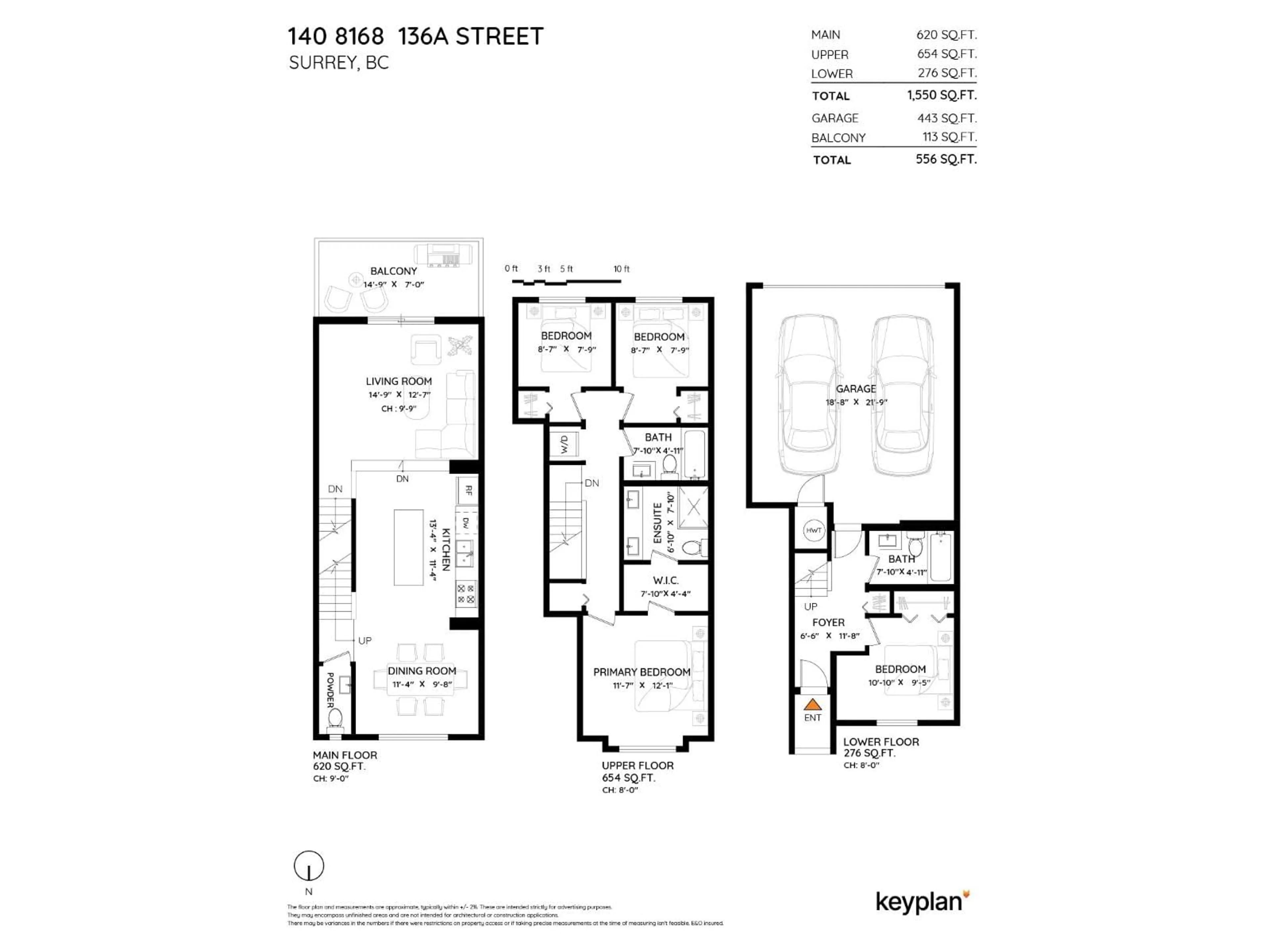 Floor plan for 140 - 8168 136A, Surrey British Columbia V3W2Z6
