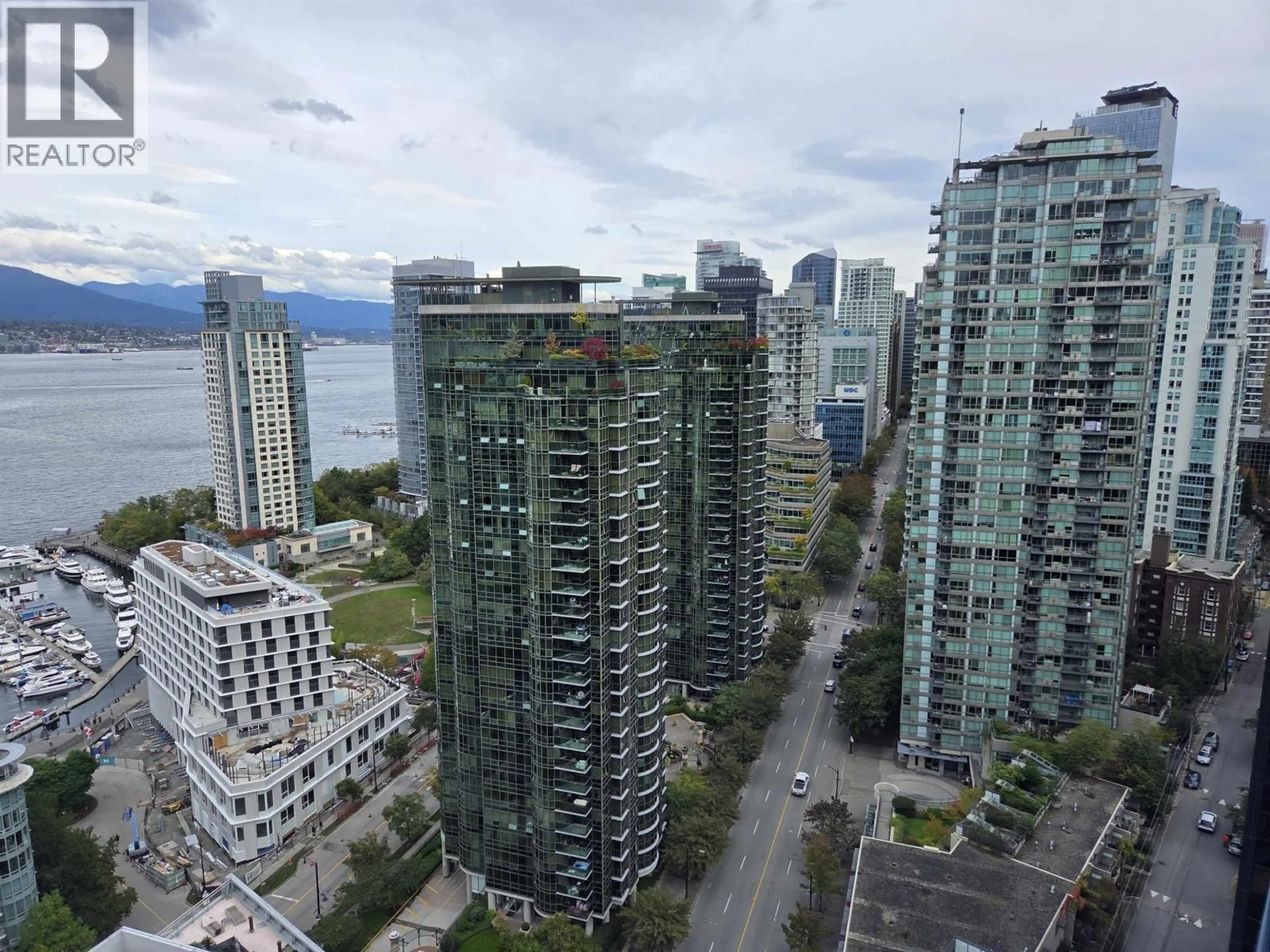 A pic from outside/outdoor area/front of a property/back of a property/a pic from drone, city buildings view from balcony for 2302 - 1415 WEST GEORGIA STREET, Vancouver British Columbia V6G3C8