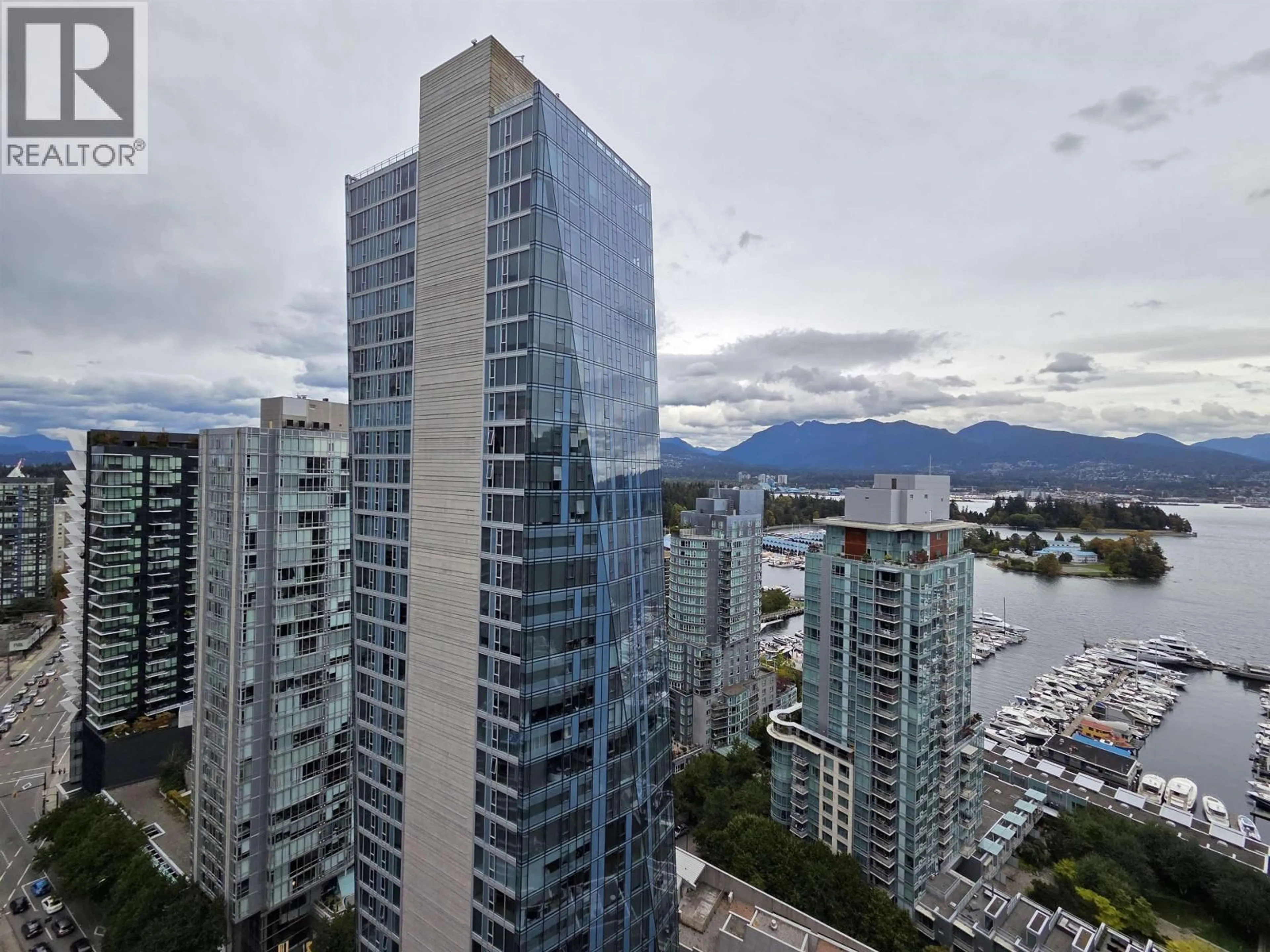 A pic from outside/outdoor area/front of a property/back of a property/a pic from drone, city buildings view from balcony for 2302 - 1415 WEST GEORGIA STREET, Vancouver British Columbia V6G3C8