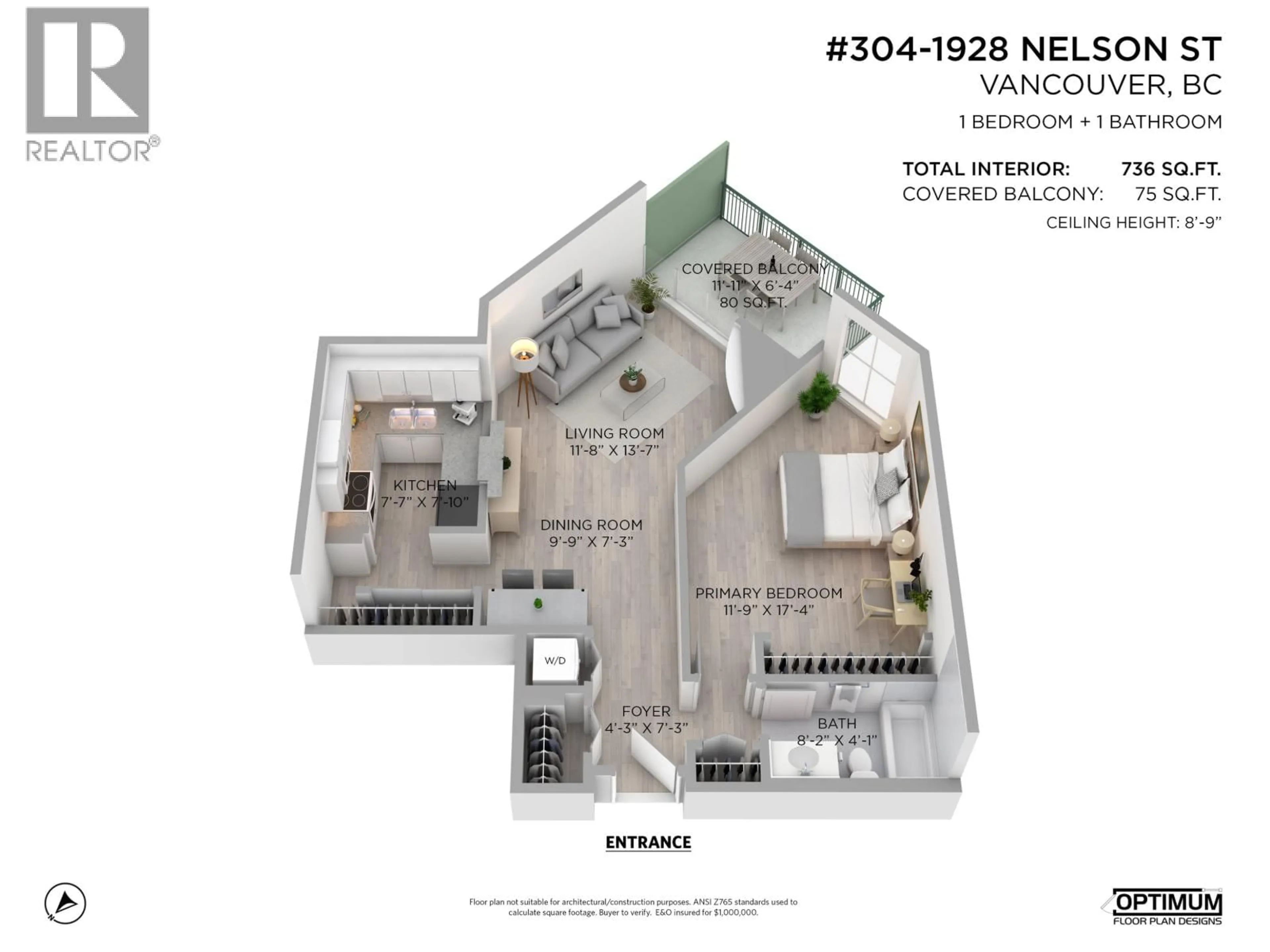 Floor plan for 304 - 1928 NELSON STREET, Vancouver British Columbia V6G1N2