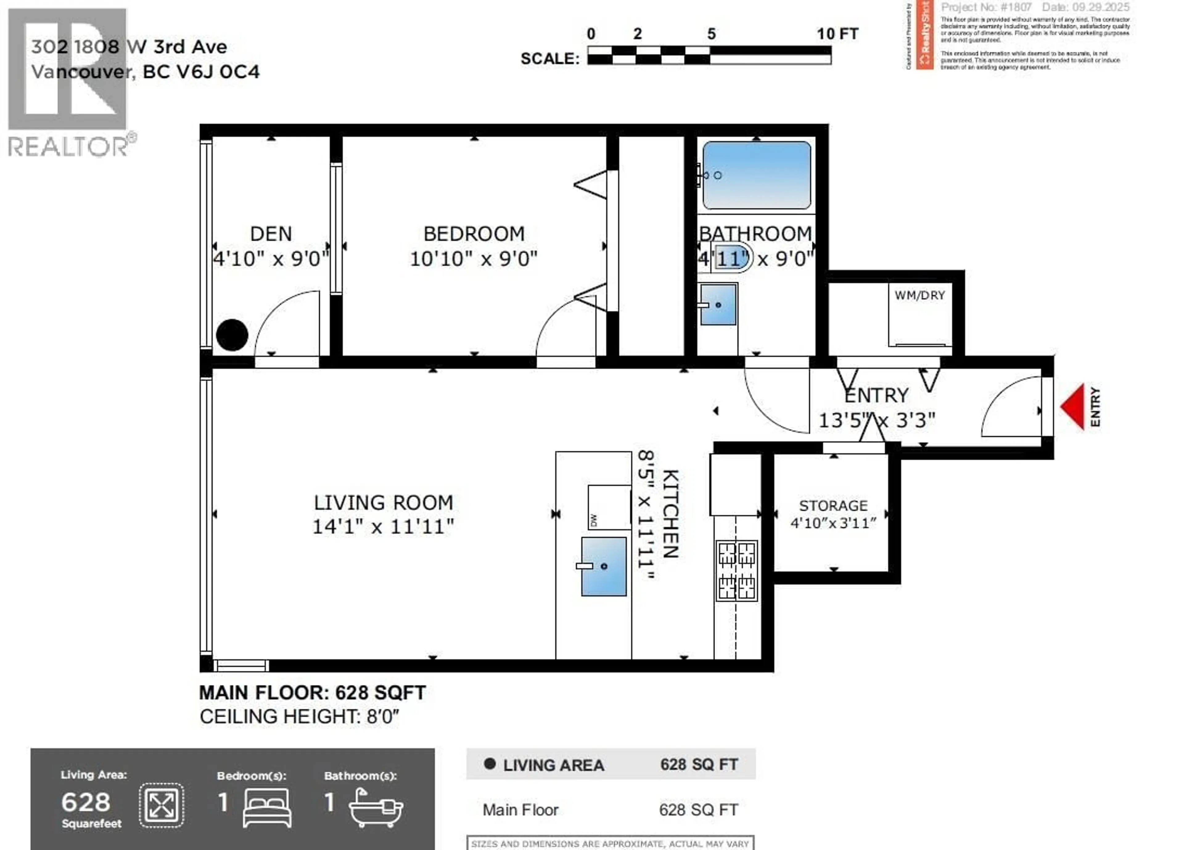 Floor plan for 302 - 1808 3RD AVENUE, Vancouver British Columbia V6J0C4