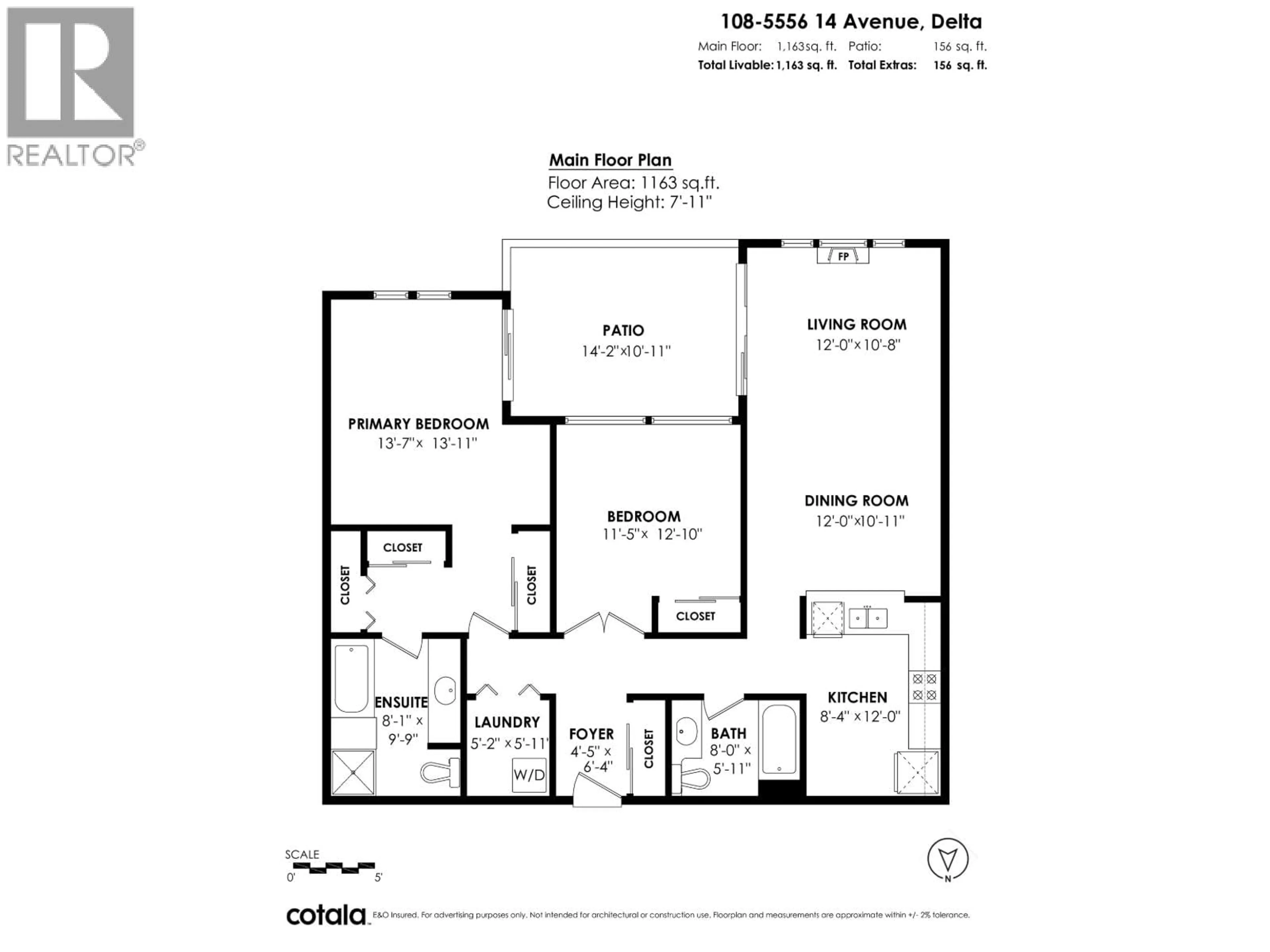 Floor plan for 108 - 5556 14TH AVENUE, Tsawwassen British Columbia V4M4E7