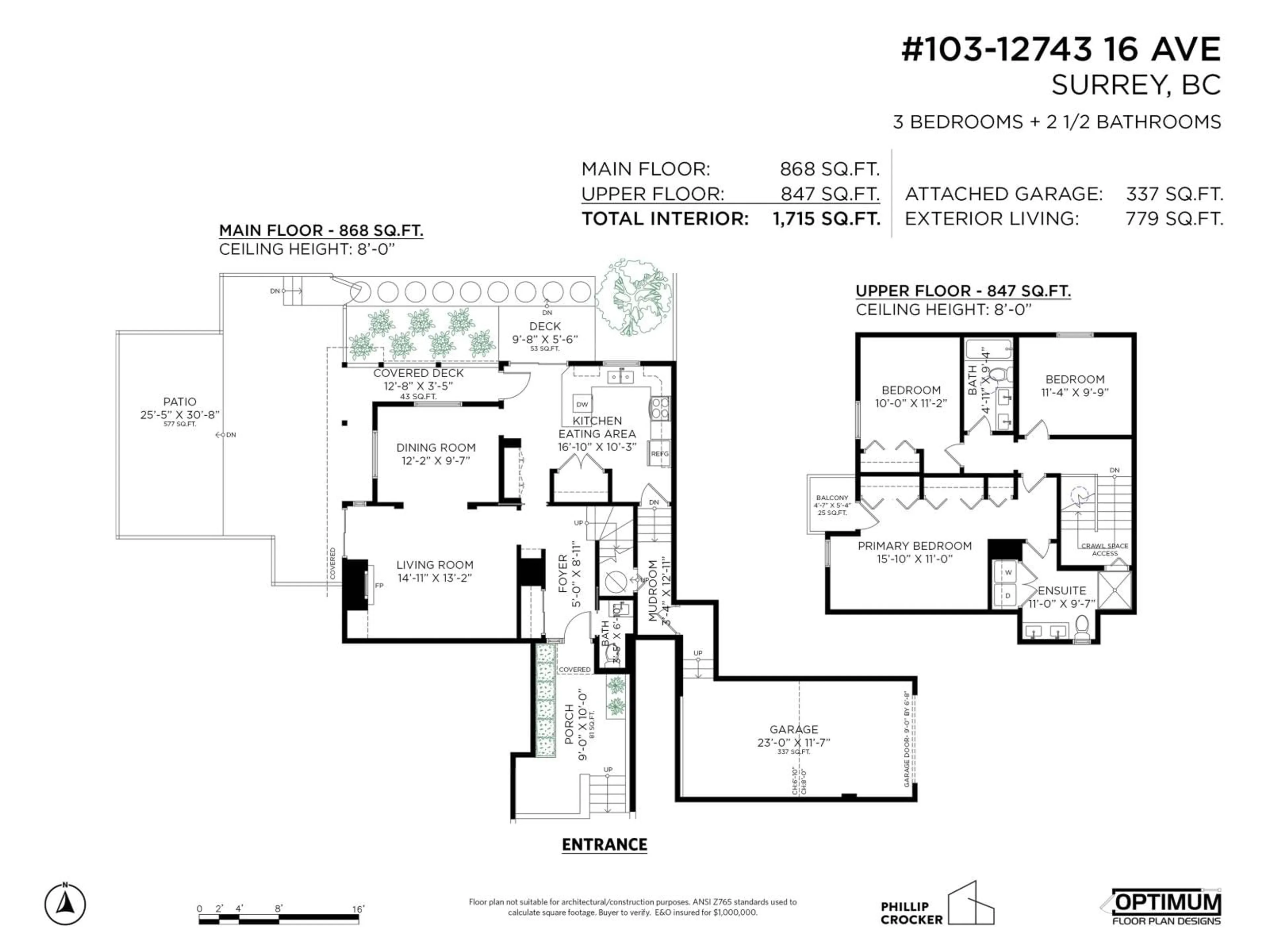 Floor plan for 103 - 12743 16, Surrey British Columbia V4A1N2