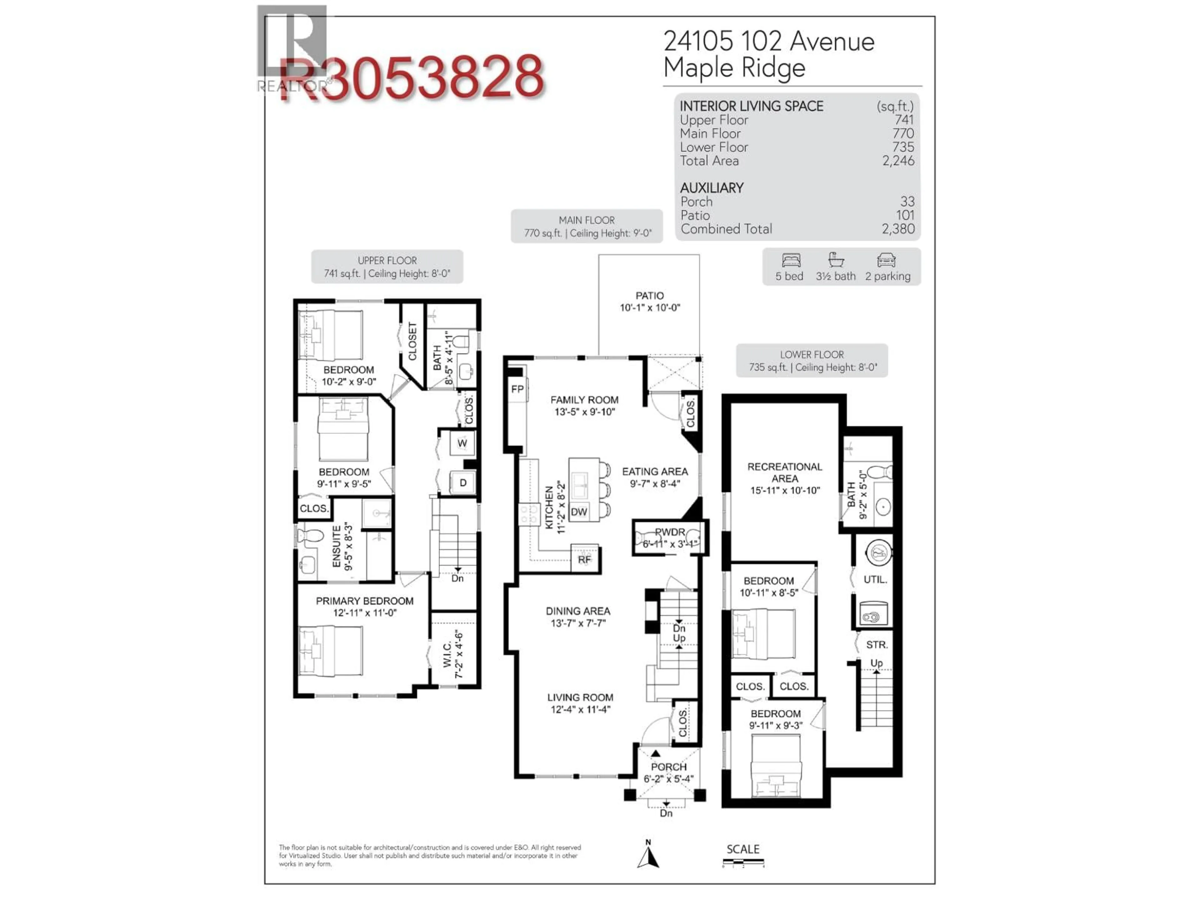 Floor plan for 24105 102 AVENUE, Maple Ridge British Columbia V2W2A2