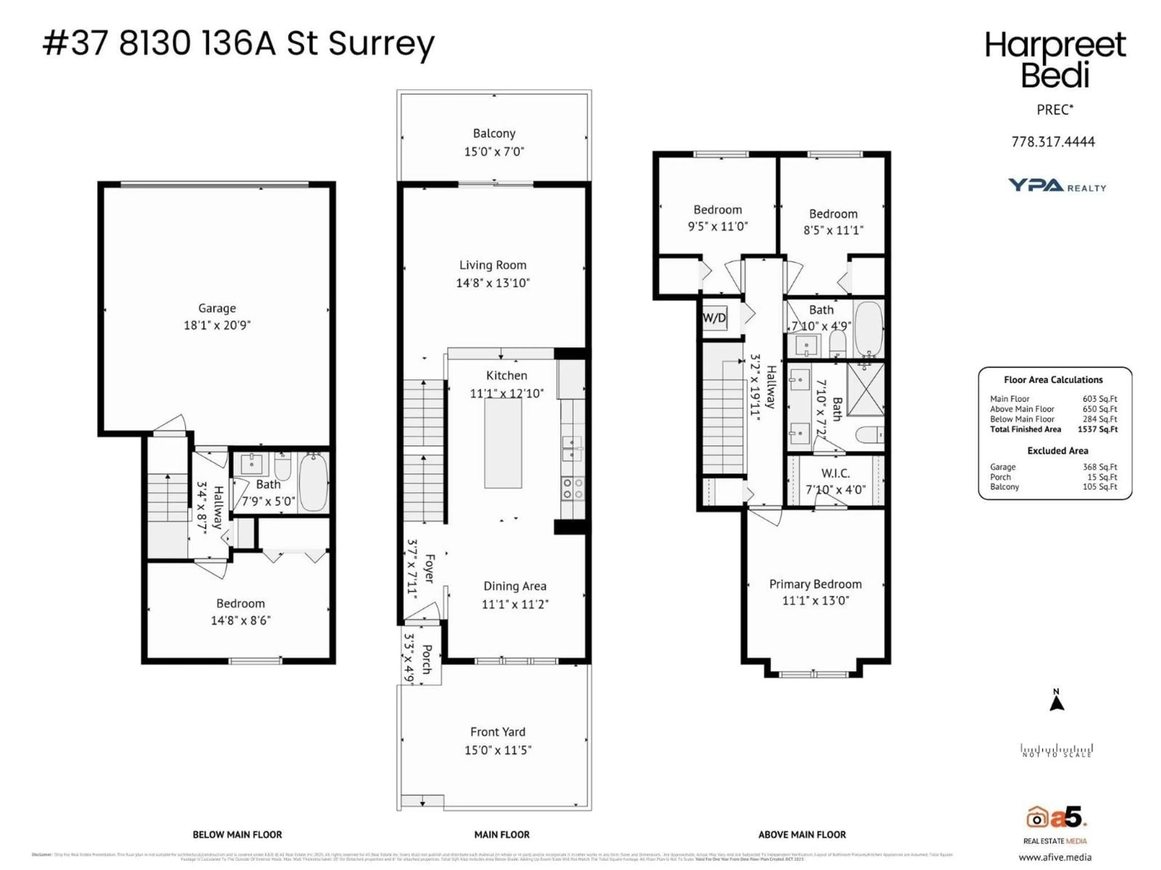 Floor plan for 37 - 8130 136A, Surrey British Columbia V3W1H9