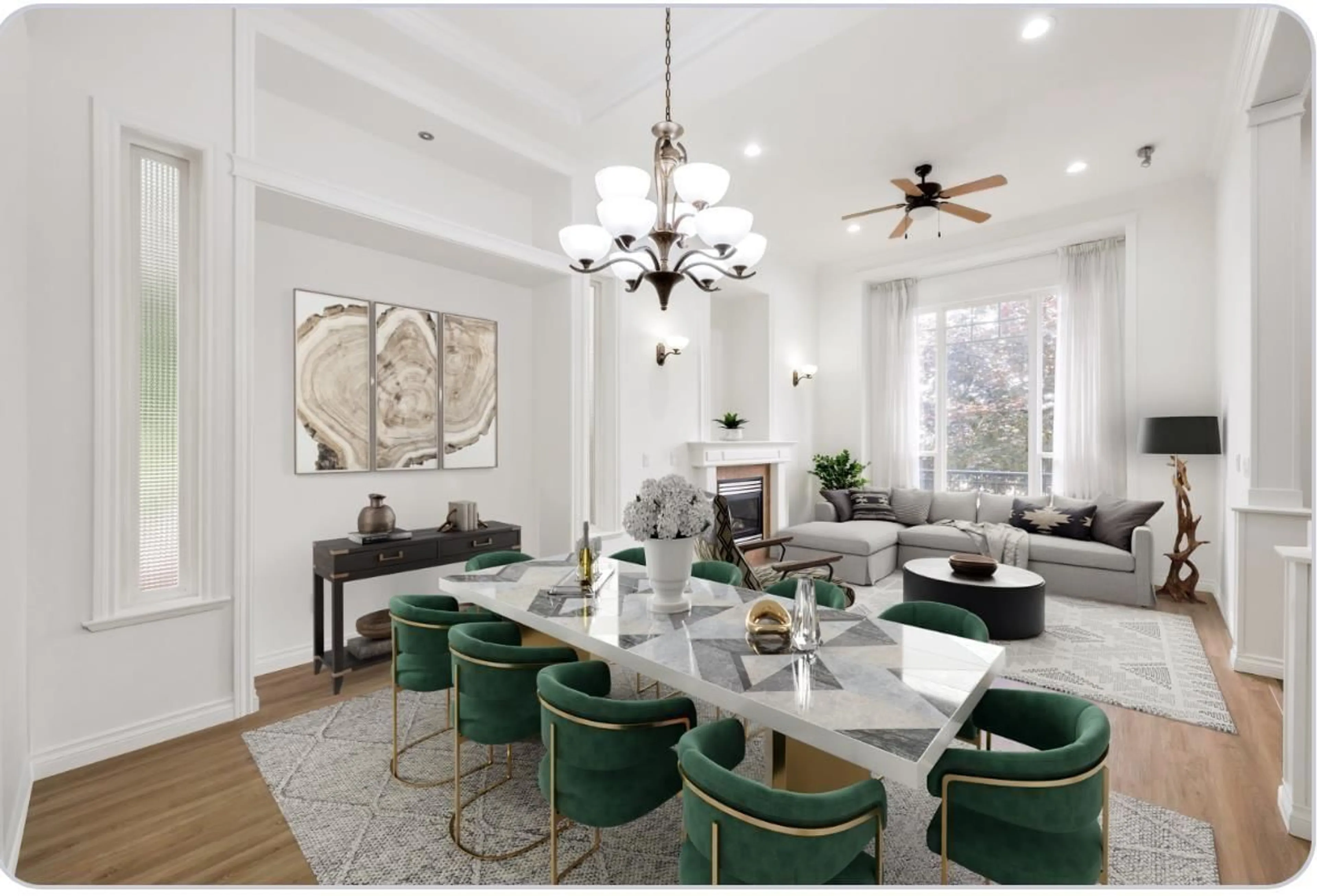 Dining room, ceramic/tile floor for 7599 149, Surrey British Columbia V3S0V1