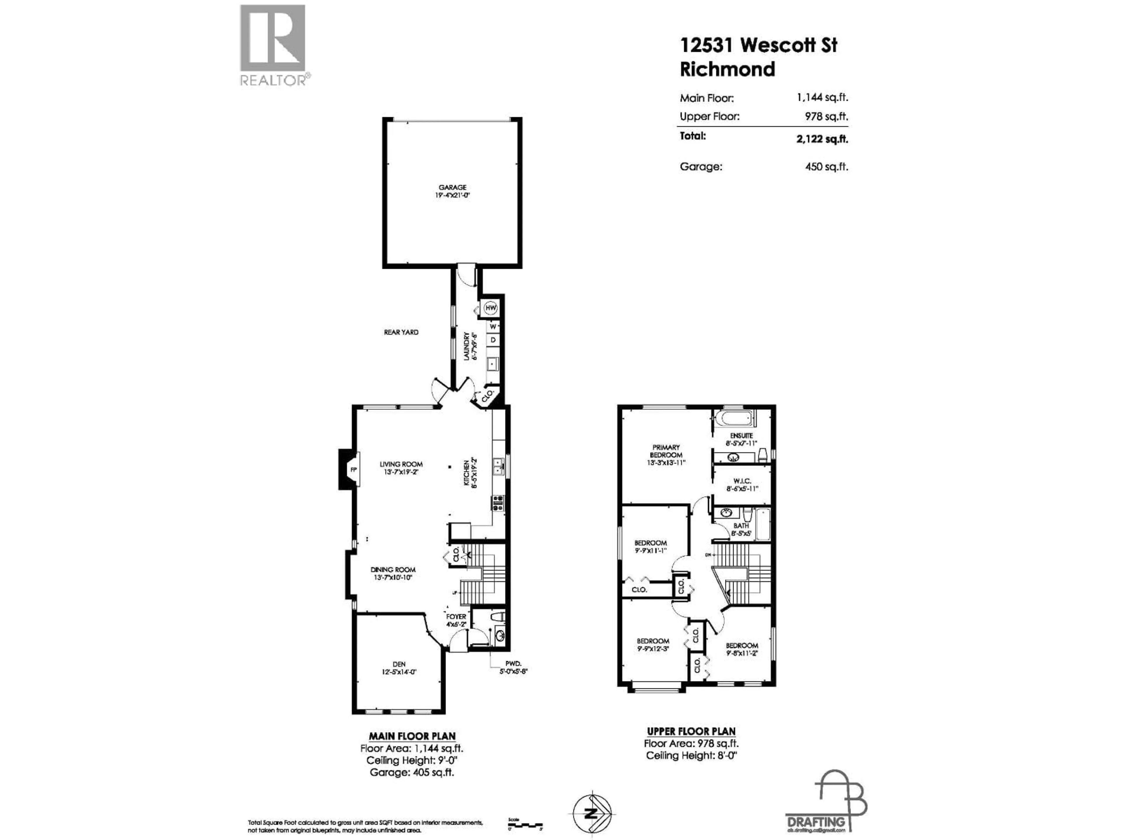 Floor plan for 12531 WESCOTT STREET, Richmond British Columbia V7E6T9