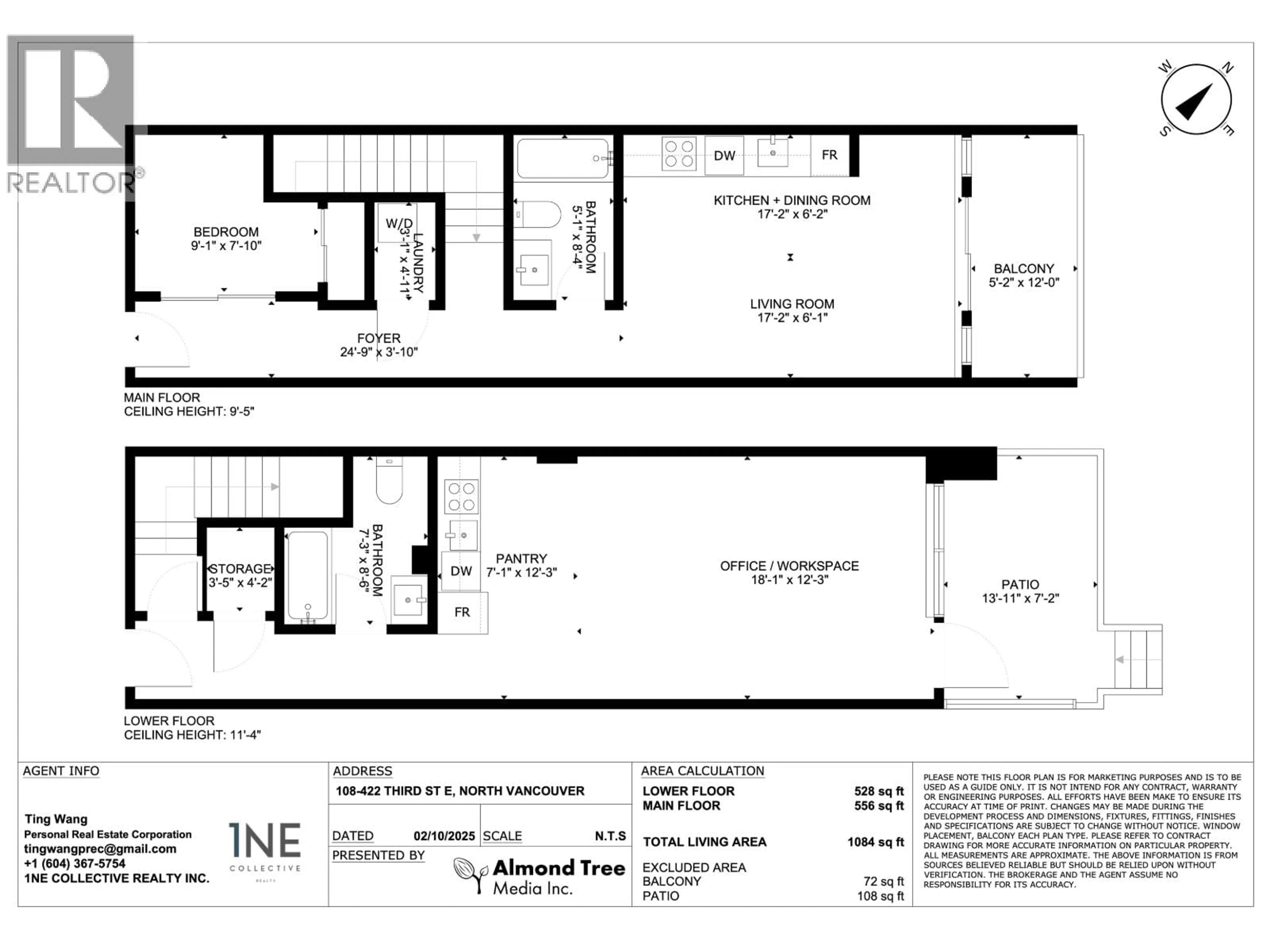 Floor plan for 108 - 422 3RD STREET, North Vancouver British Columbia V7L0K1
