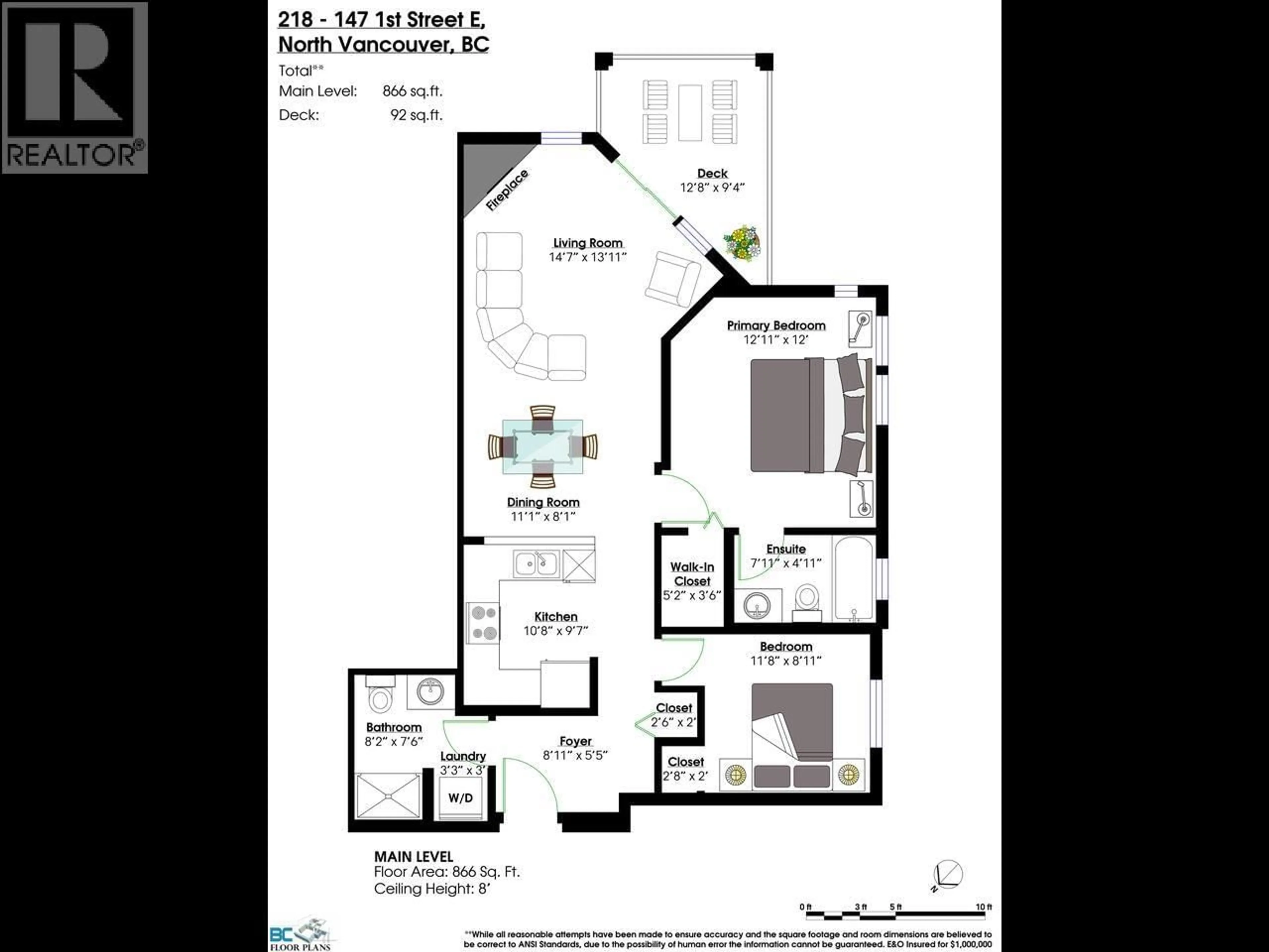 Floor plan for 218 - 147 1ST STREET, North Vancouver British Columbia V7L1B2