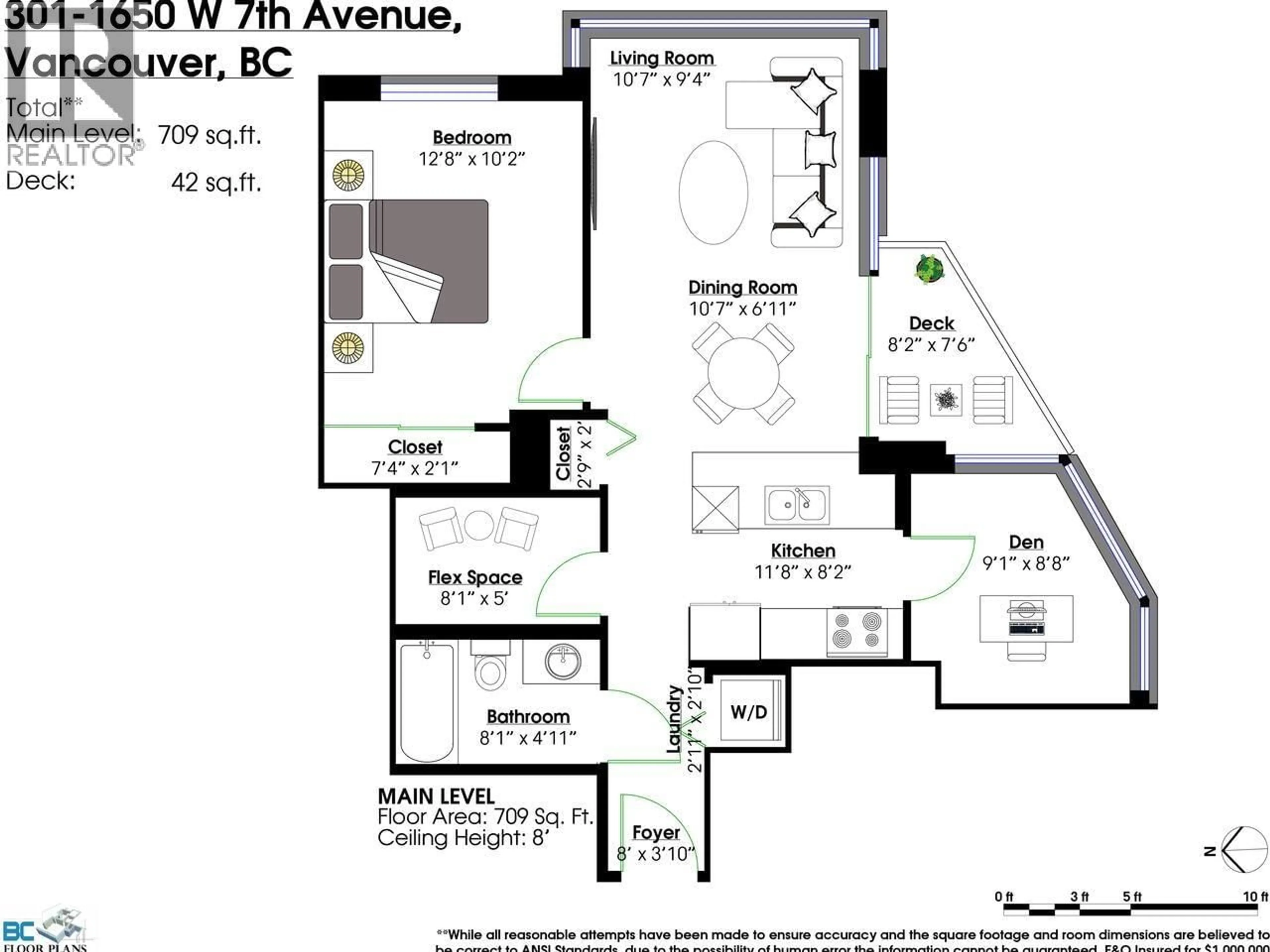 Floor plan for 301 - 1650 7TH AVENUE, Vancouver British Columbia V6J5N1