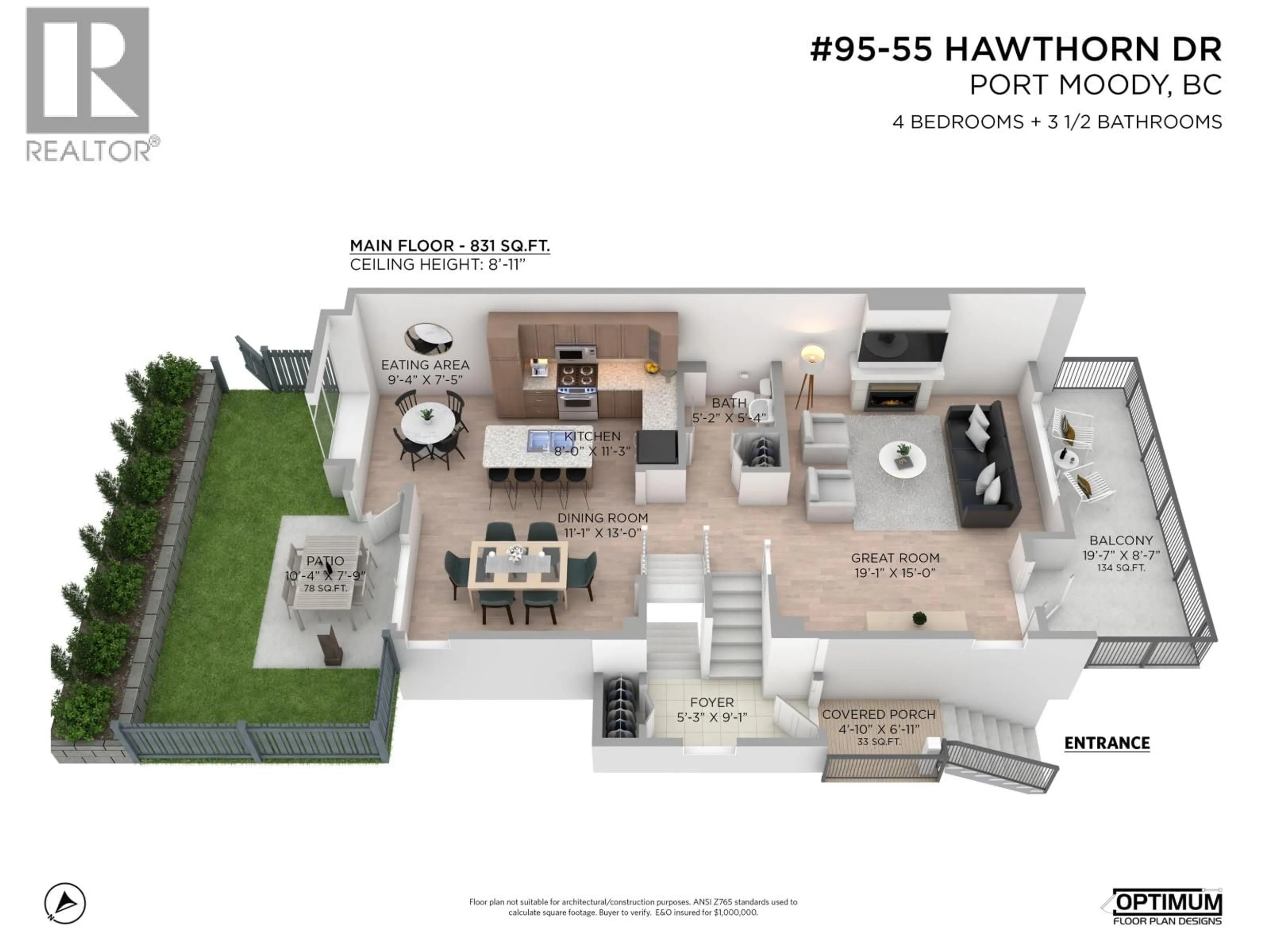 Floor plan for 95 - 55 HAWTHORN DRIVE, Port Moody British Columbia V3H0B3
