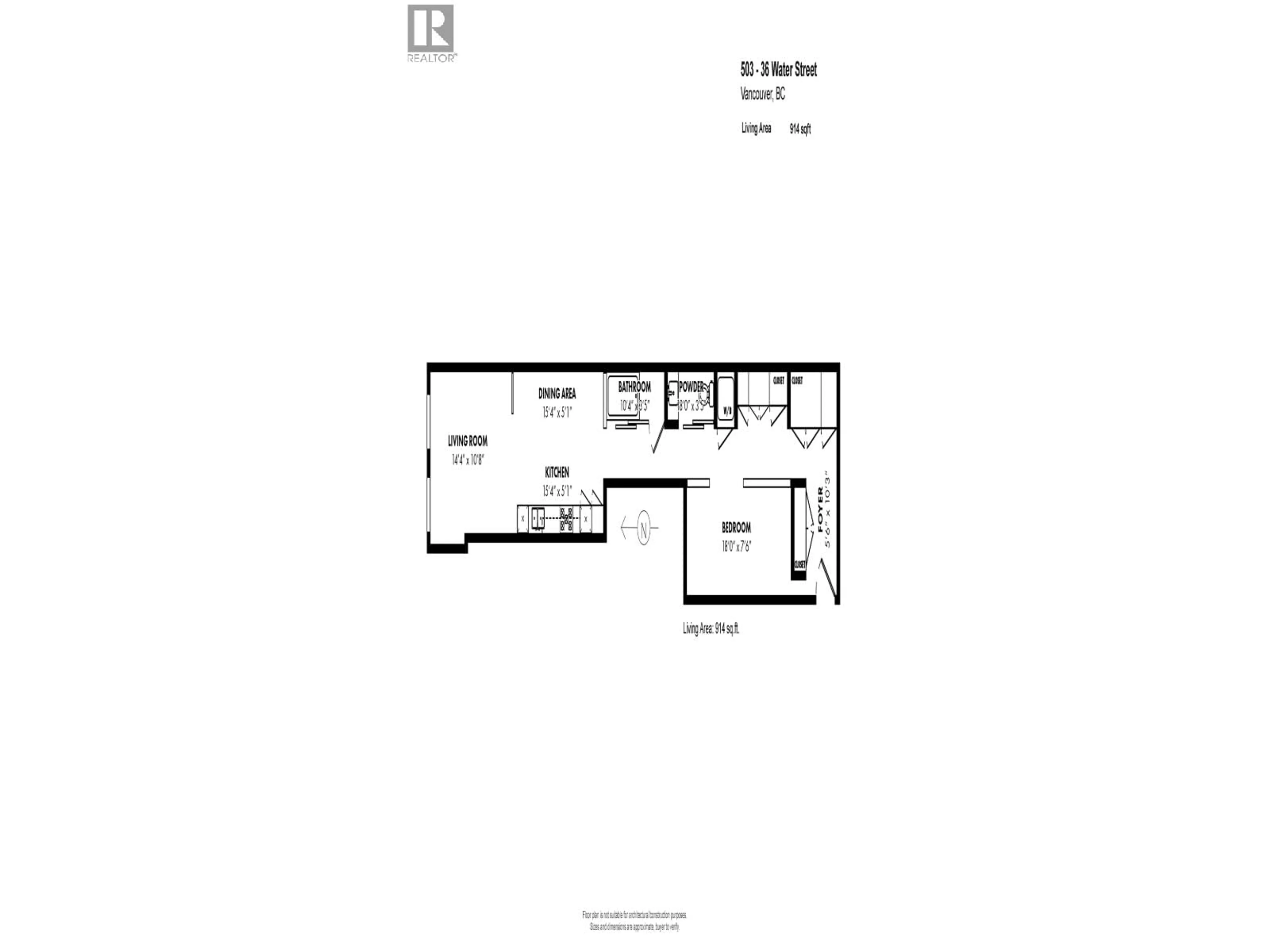 Floor plan for 503 - 36 WATER STREET, Vancouver British Columbia V6B0B7